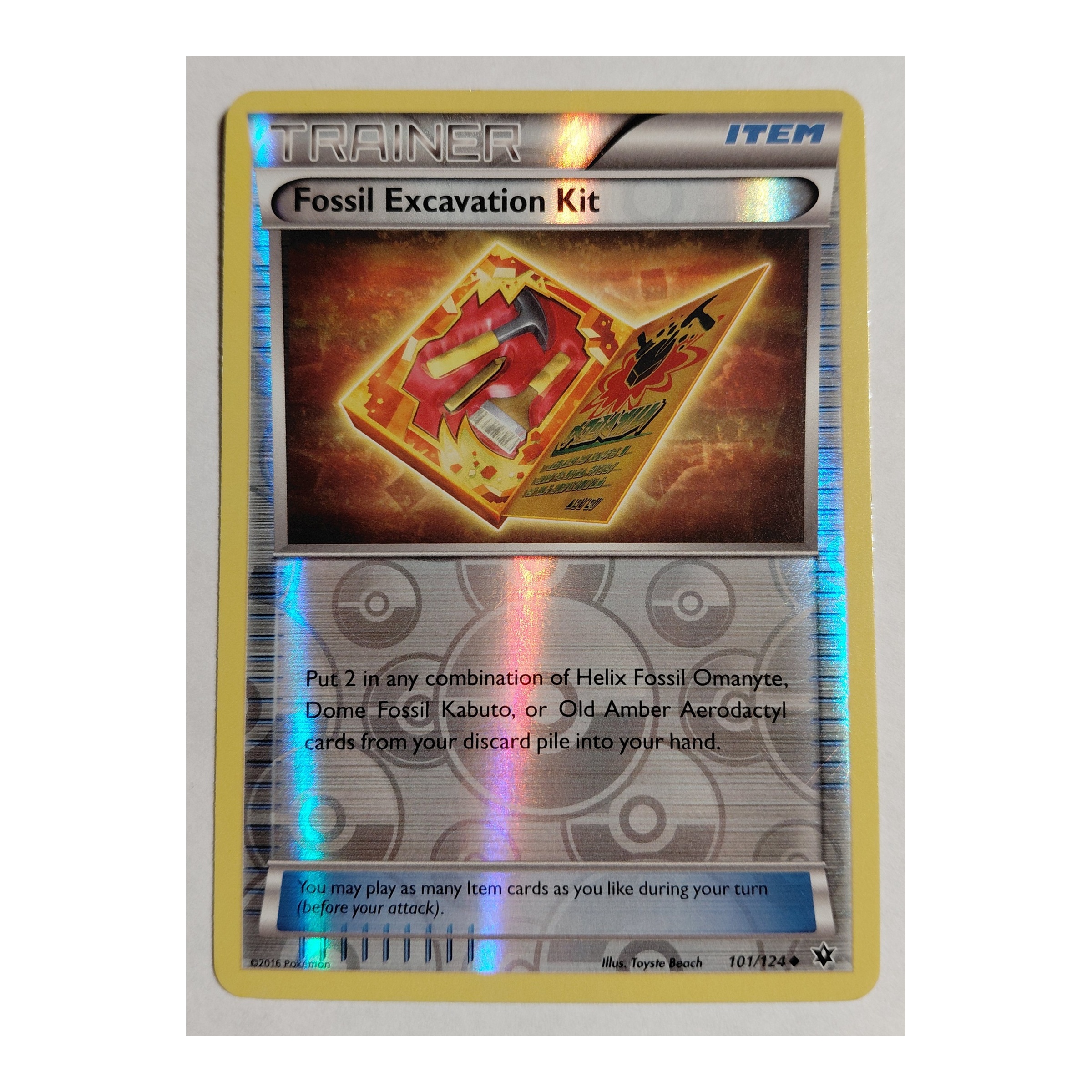 Fossil Excavation Kit Uncommon XY10: Fates Collide 101/124 NM Reverse Holo
