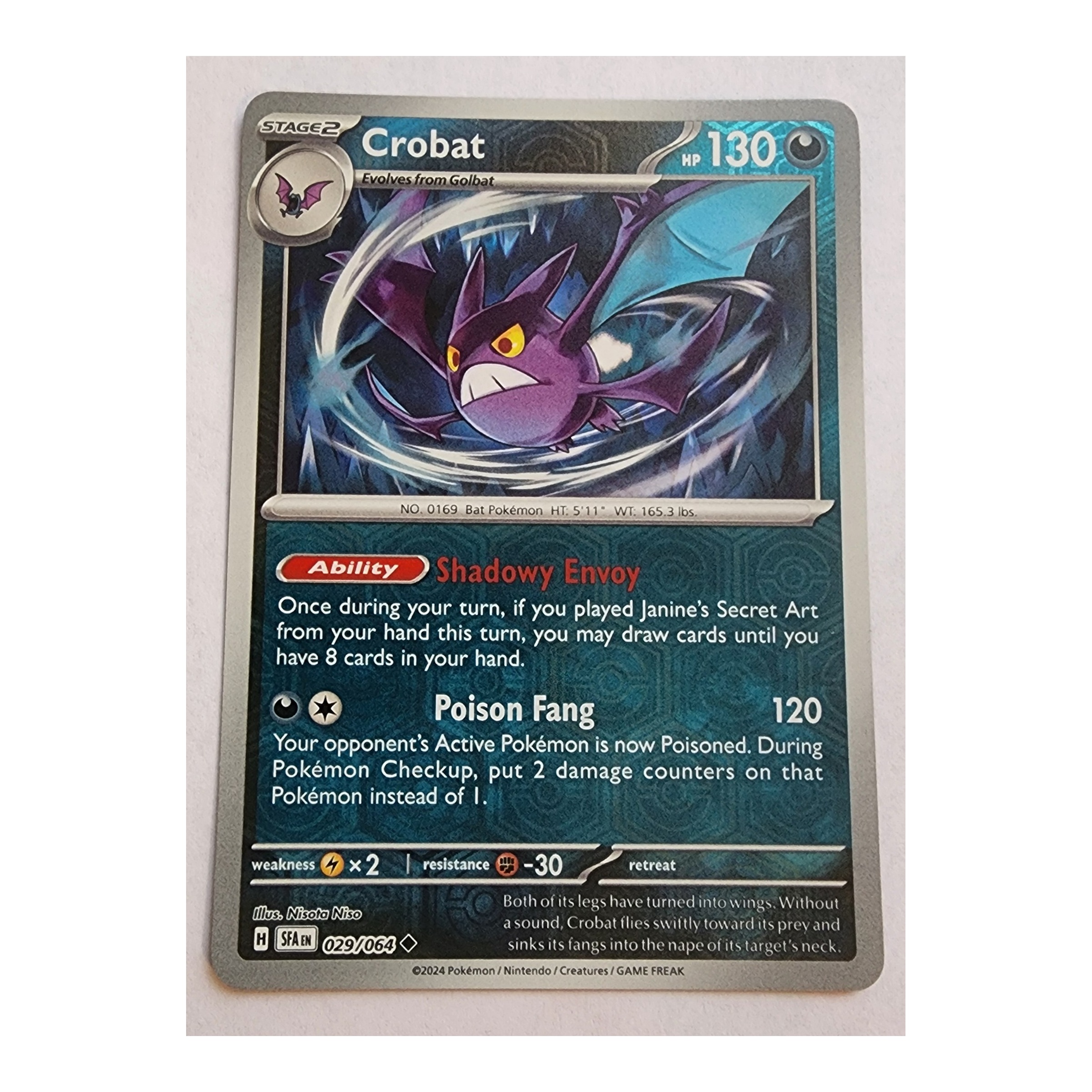 Crobat Uncommon SV06.5: Shrouded Fable 029/064 NM Reverse Holo