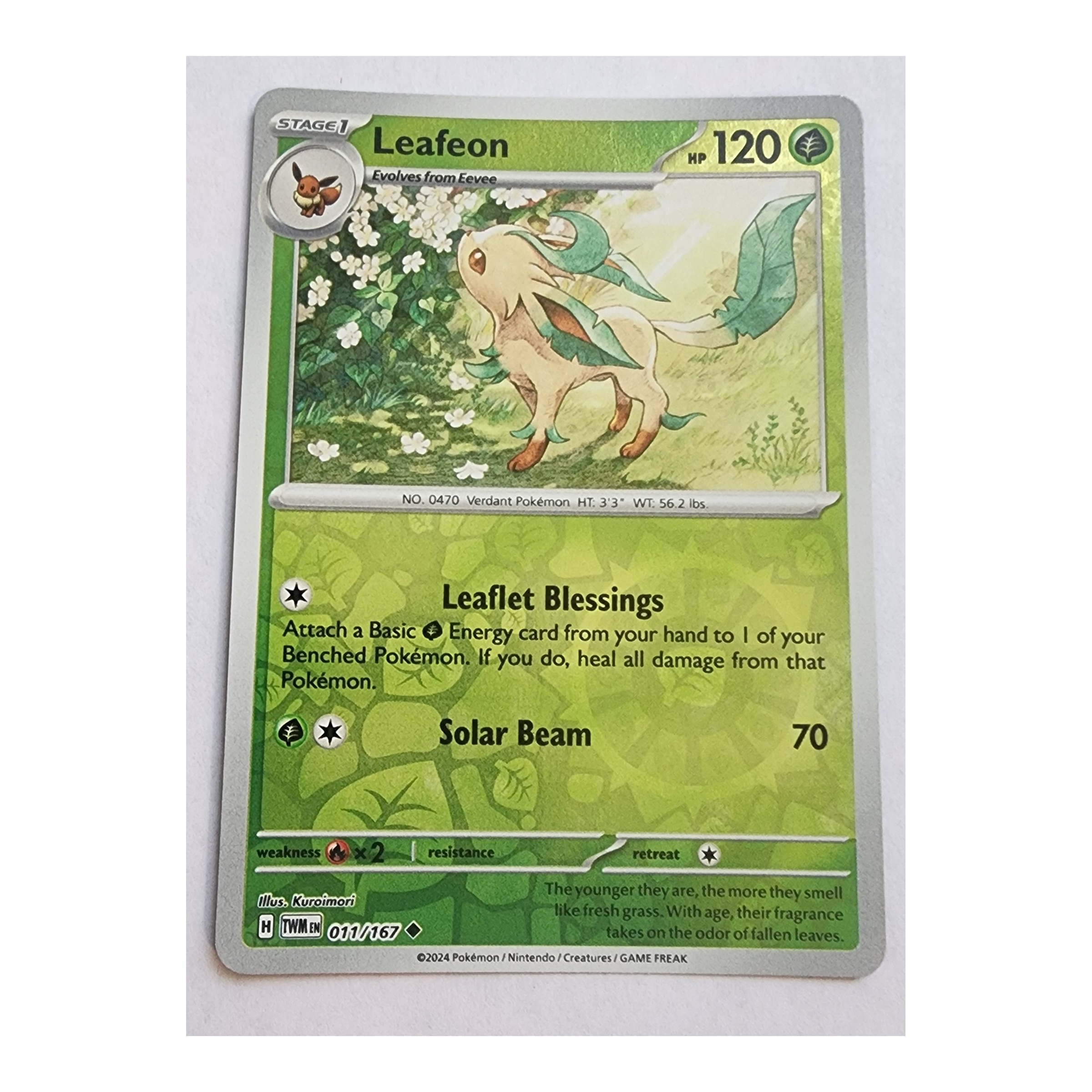 Leafeon Uncommon SV06: Twilight Masquerade 011/167 NM Reverse Holo