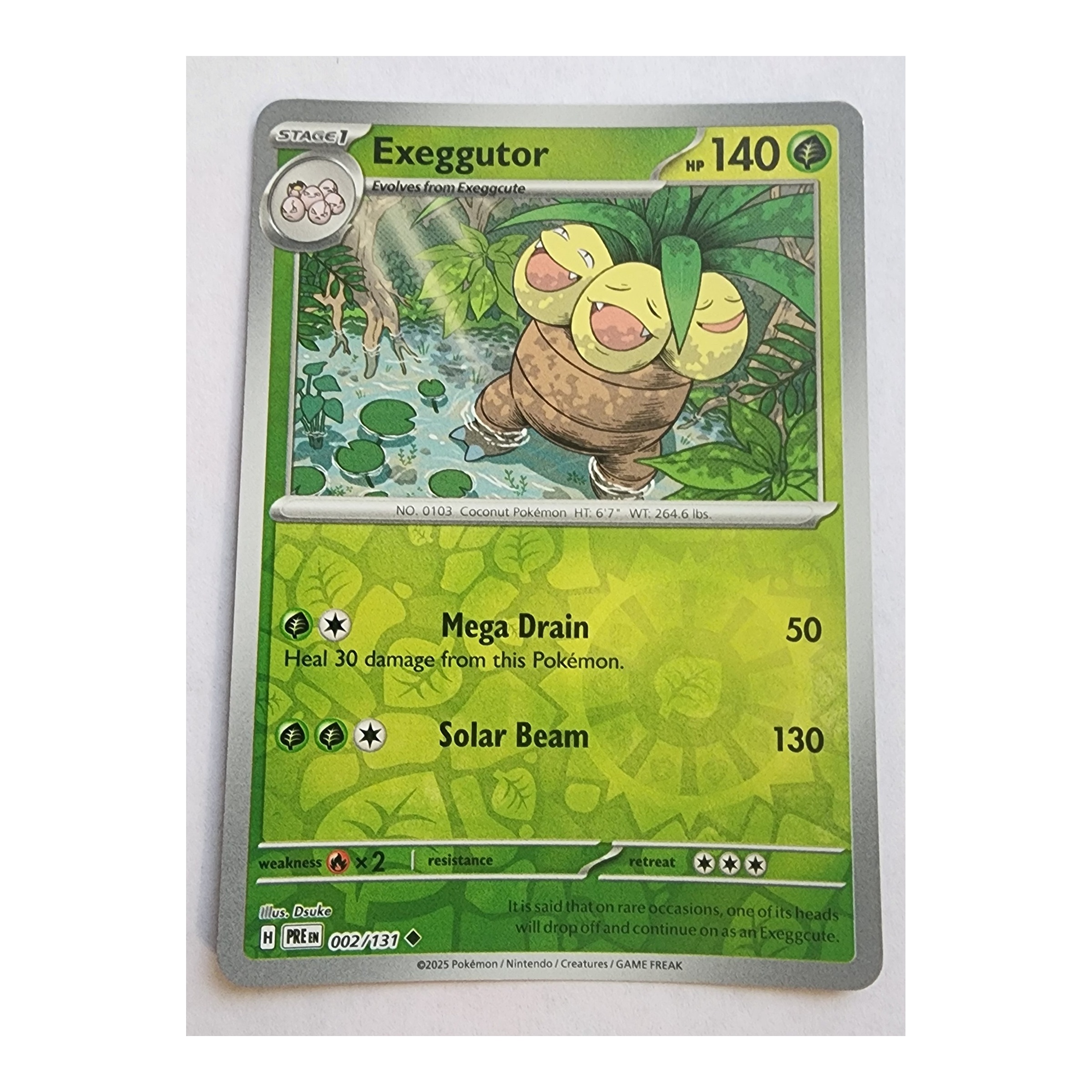 Exeggutor Uncommon SV08.5: Prismatic Evolutions 002/131 NM Reverse Holo