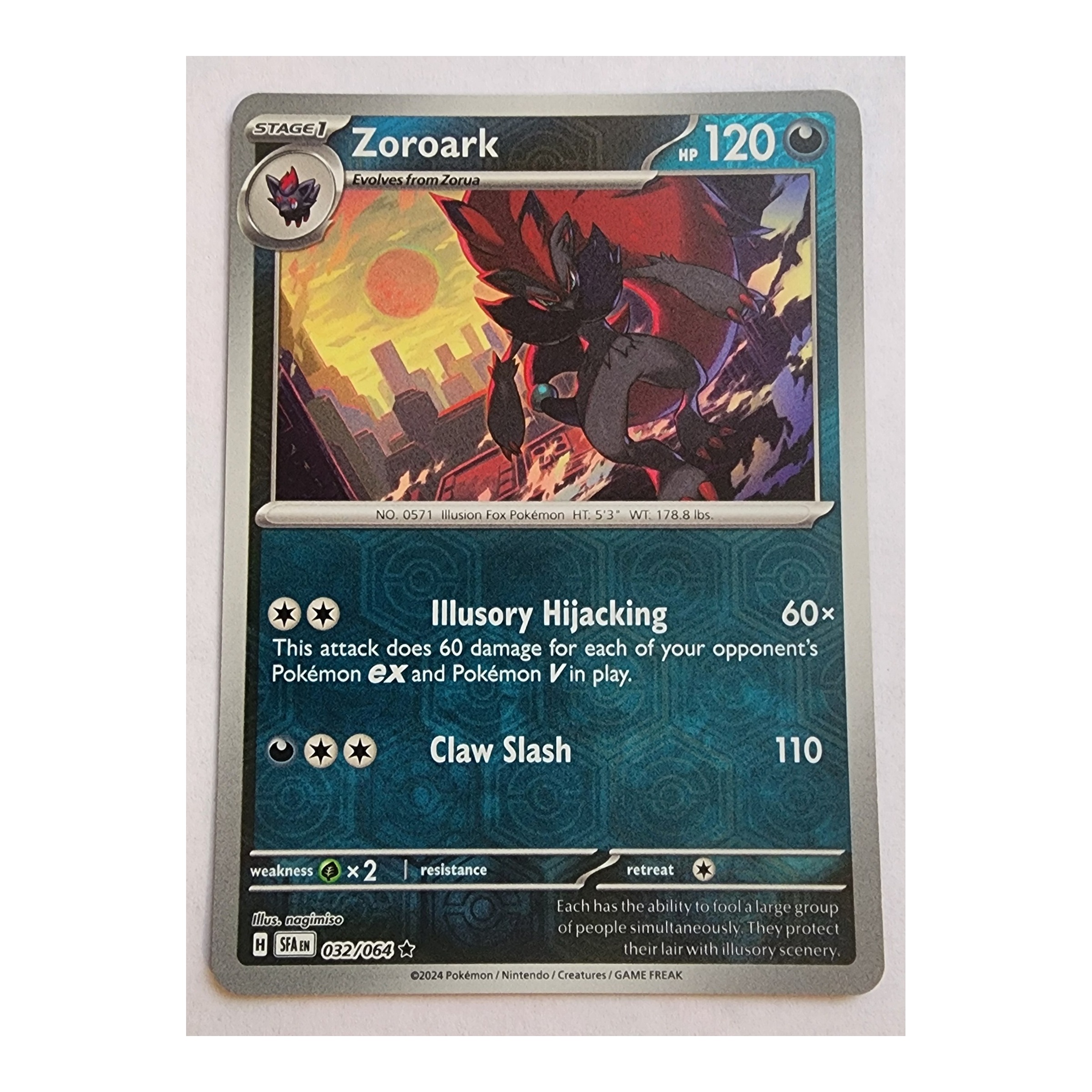 Zoroark Rare SV06.5: Shrouded Fable 032/064 NM Reverse Holo