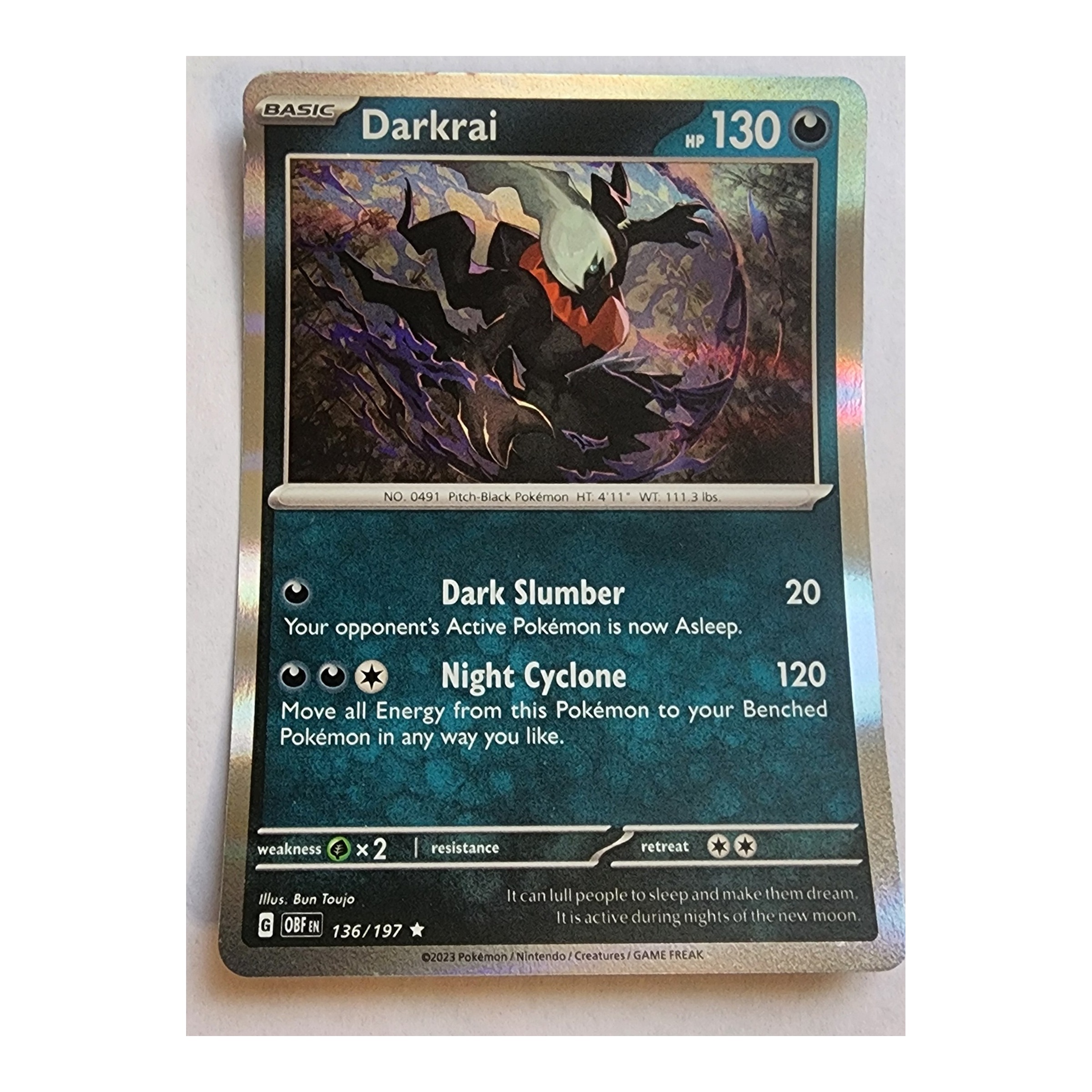 Darkrai Rare SV03: Obsidian Flames 136/197 NM Holo