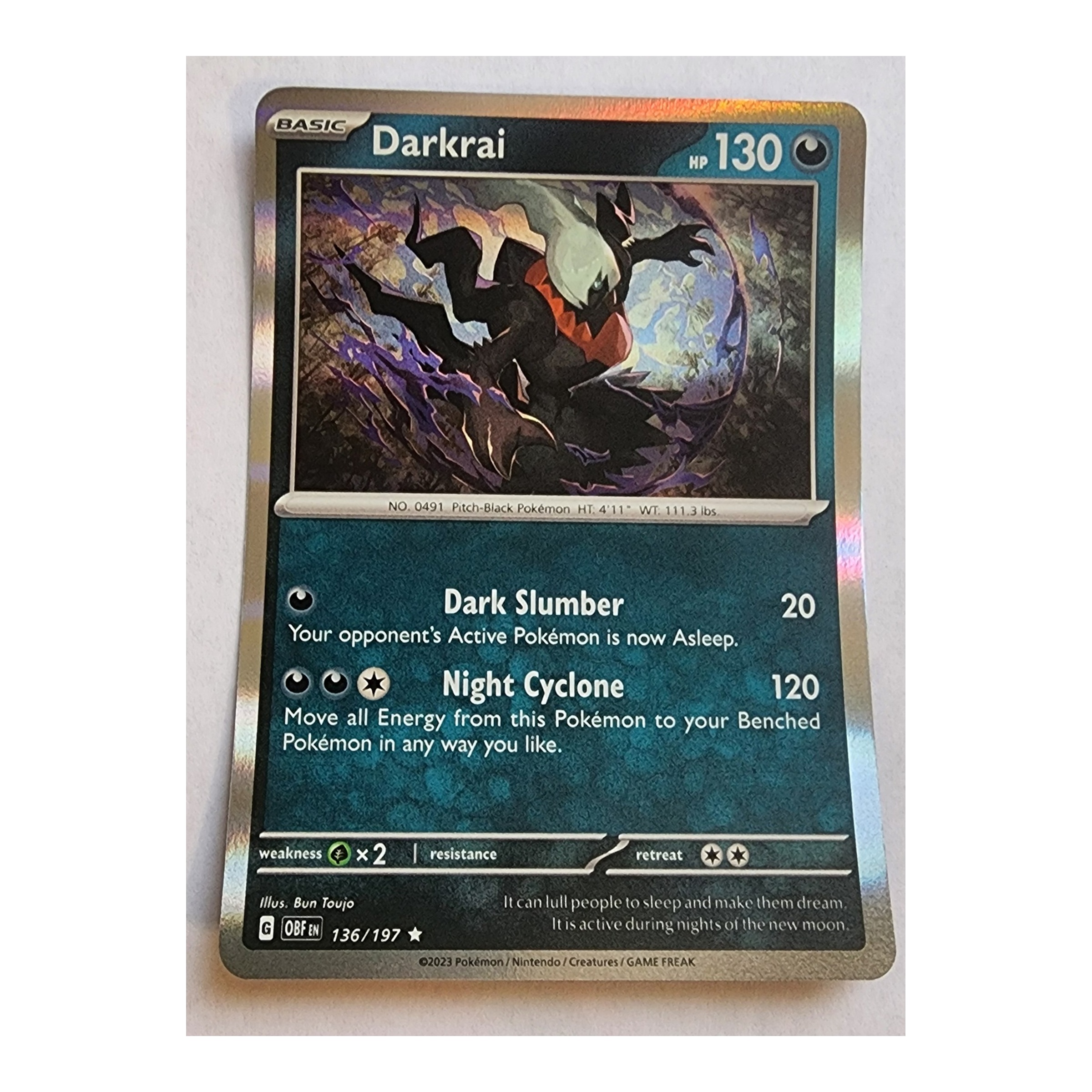 Darkrai Rare SV03: Obsidian Flames 136/197 NM Holo