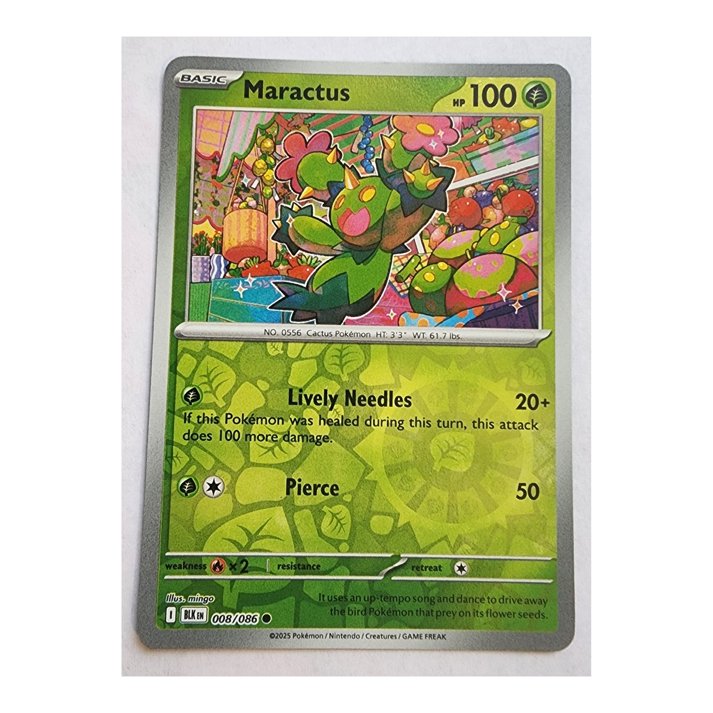 Maractus Common SV10.5B: Black Bolt 008/086 NM Reverse Holo