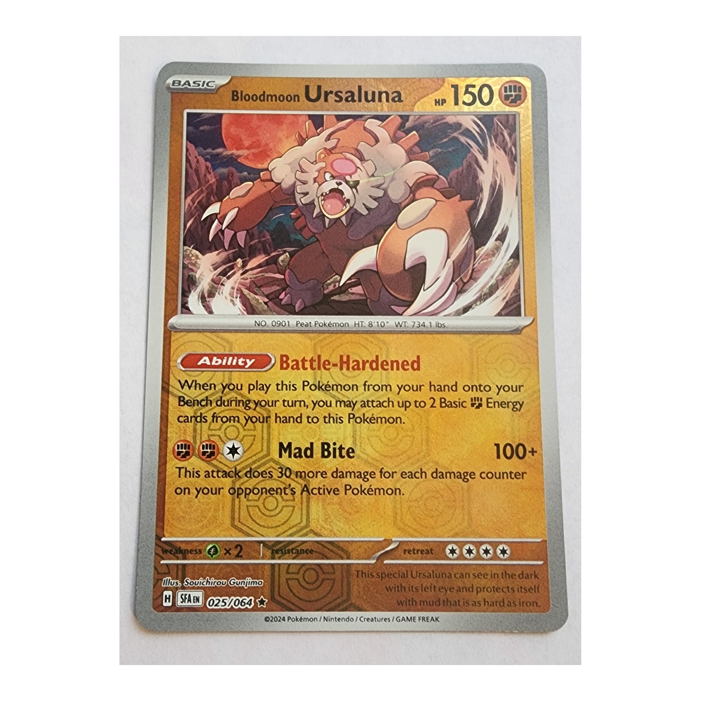Bloodmoon Ursaluna Rare SV06.5: Shrouded Fable 025/064 NM Reverse Holo
