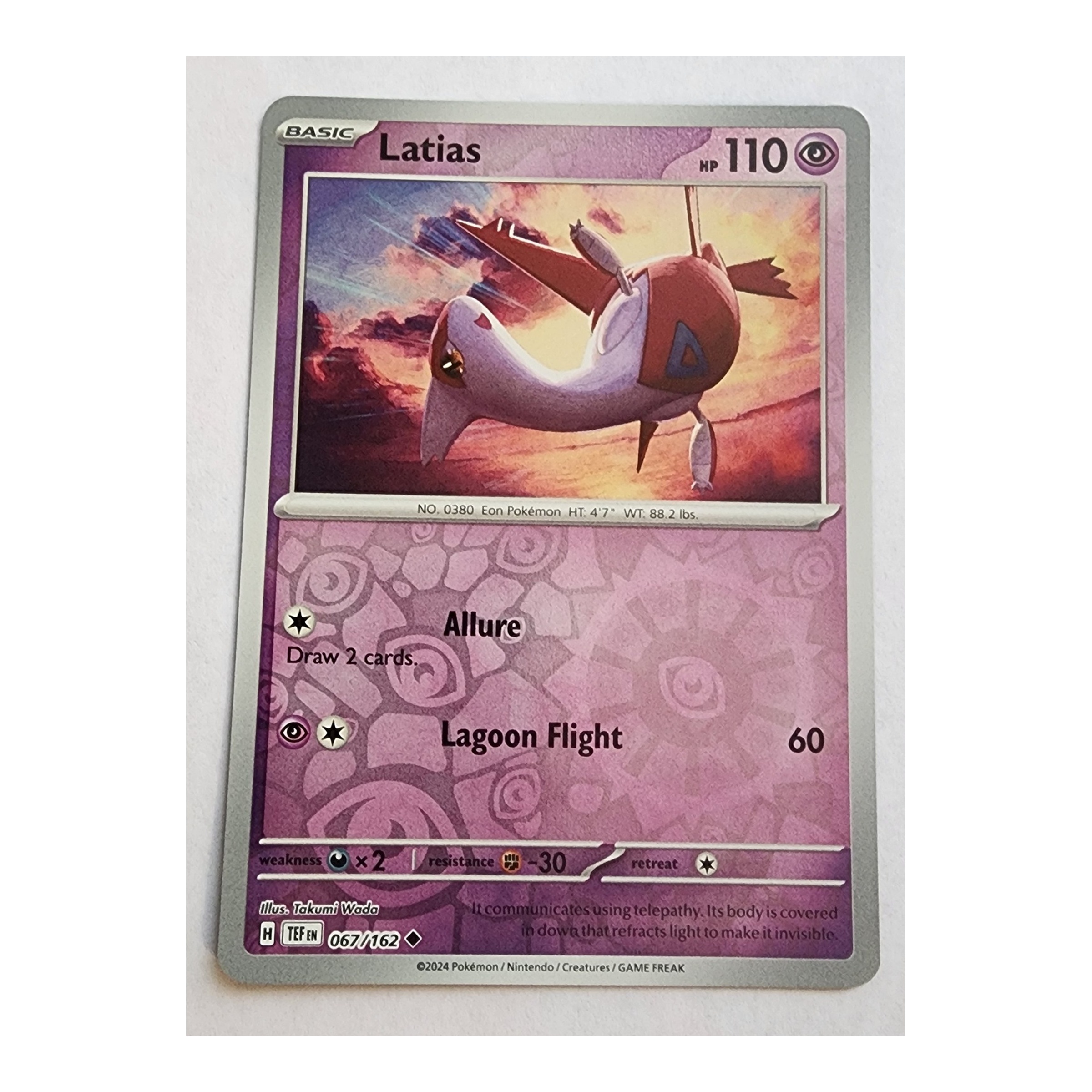 Latias Uncommon SV05: Temporal Forces 067/162 NM Reverse Holo