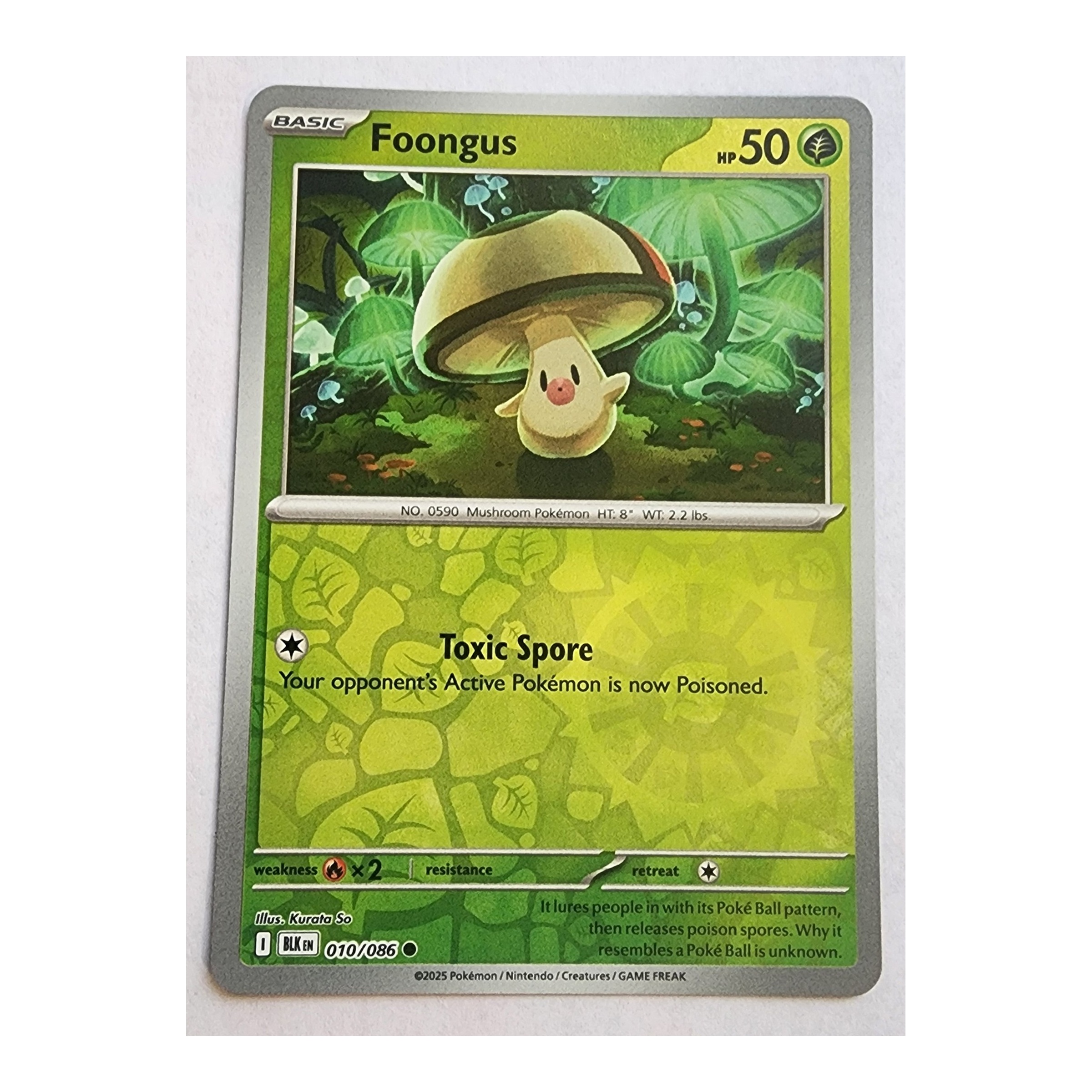 Foongus Common SV10.5B: Black Bolt 010/086 NM Reverse Holo
