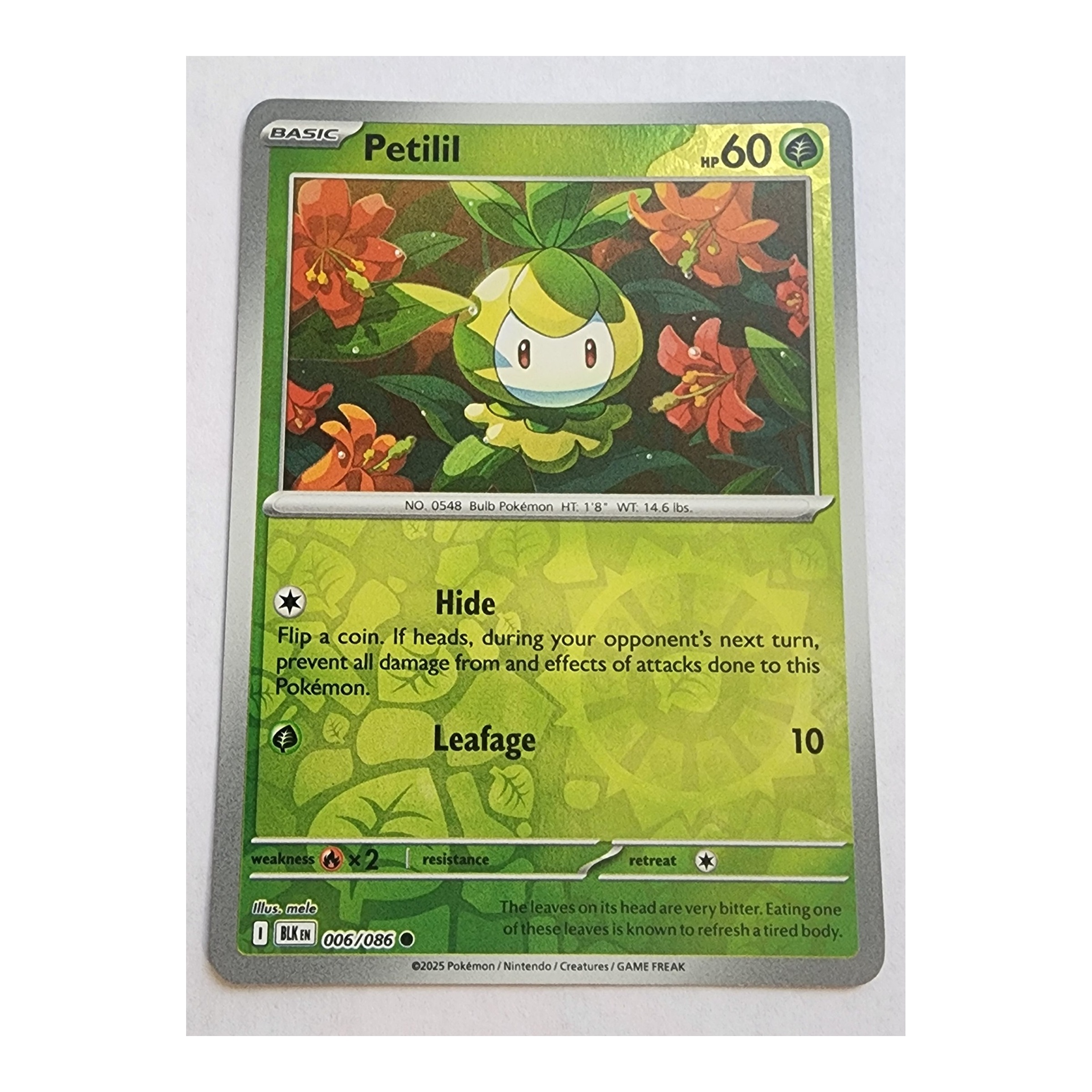 Petilil Common SV10.5B: Black Bolt 006/086 NM Reverse Holo