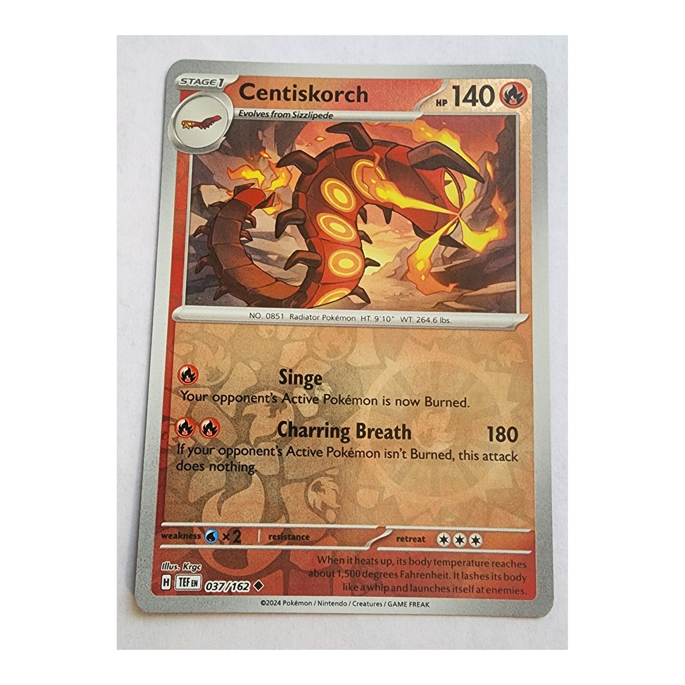 Centiskorch Uncommon SV05: Temporal Forces 037/162 NM Reverse Holo