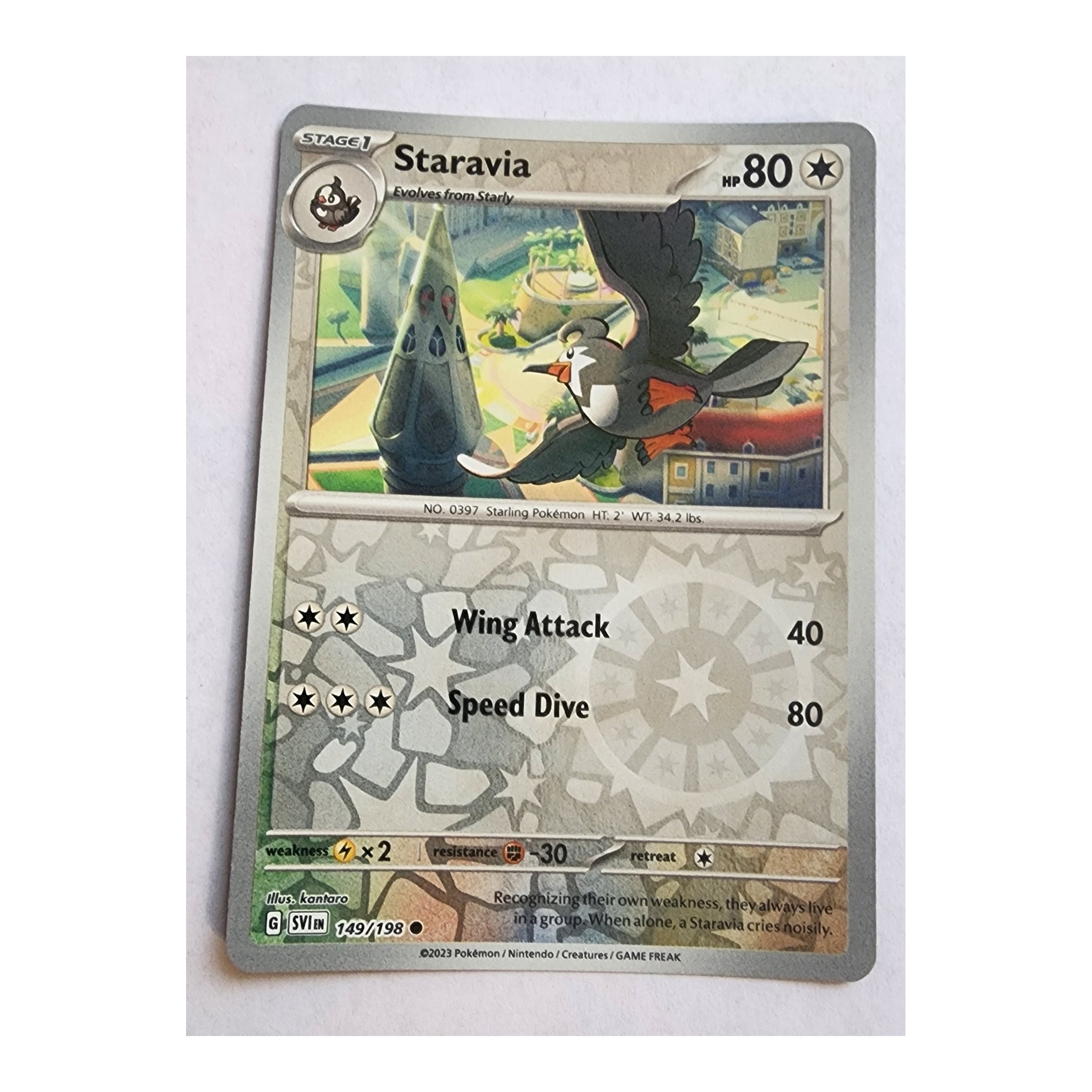 Staravia Common SV01: Scarlet & Violet 149/198 NM Reverse Holo