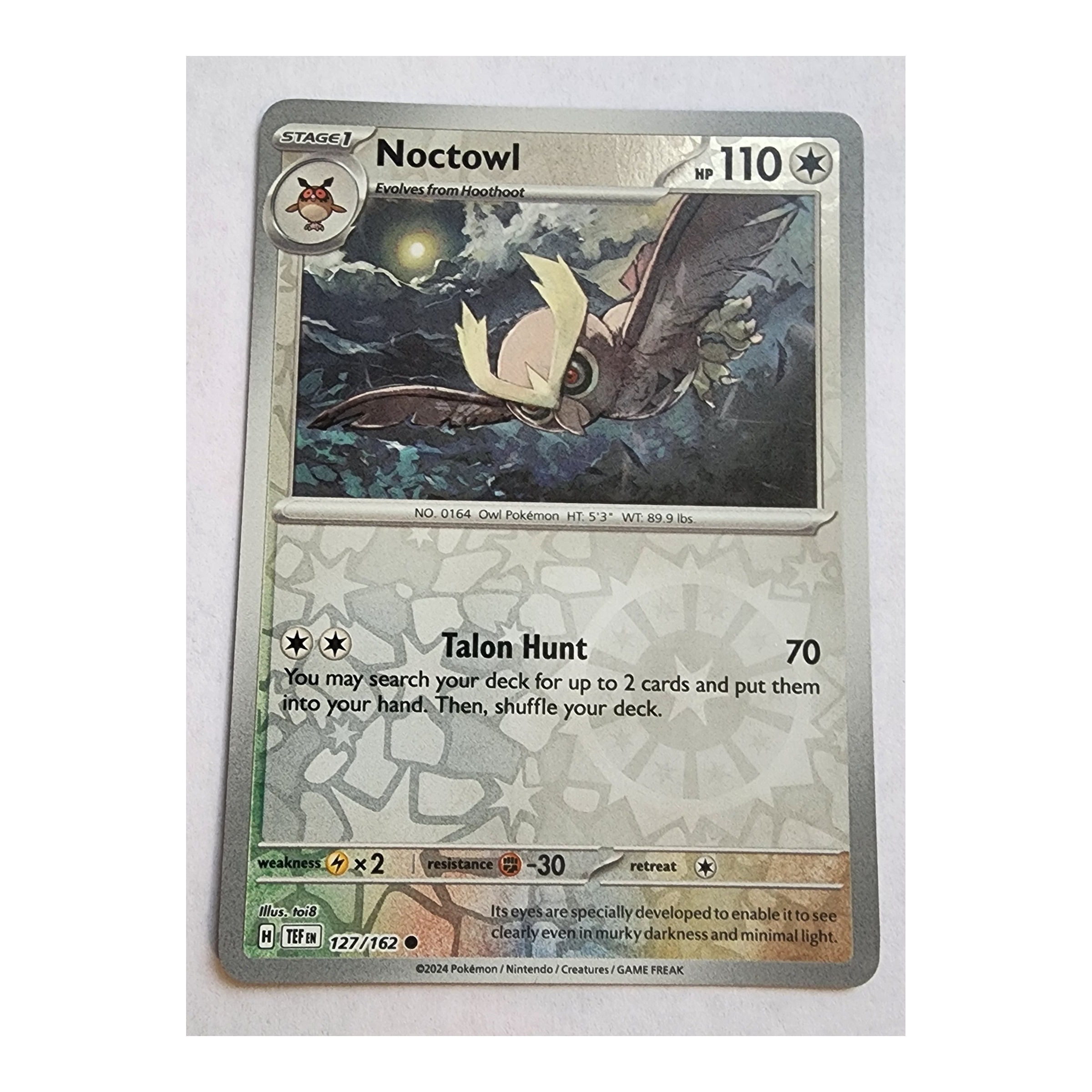 Noctowl Common SV05: Temporal Forces 127/162 NM Reverse Holo