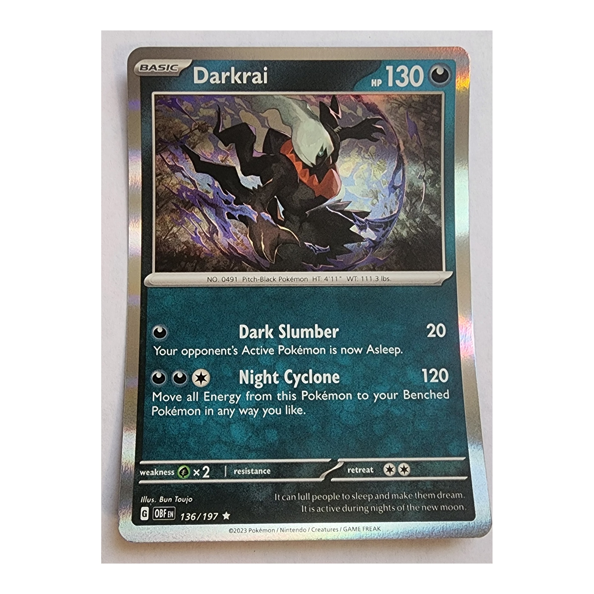 Darkrai Rare SV03: Obsidian Flames 136/197 NM Holo