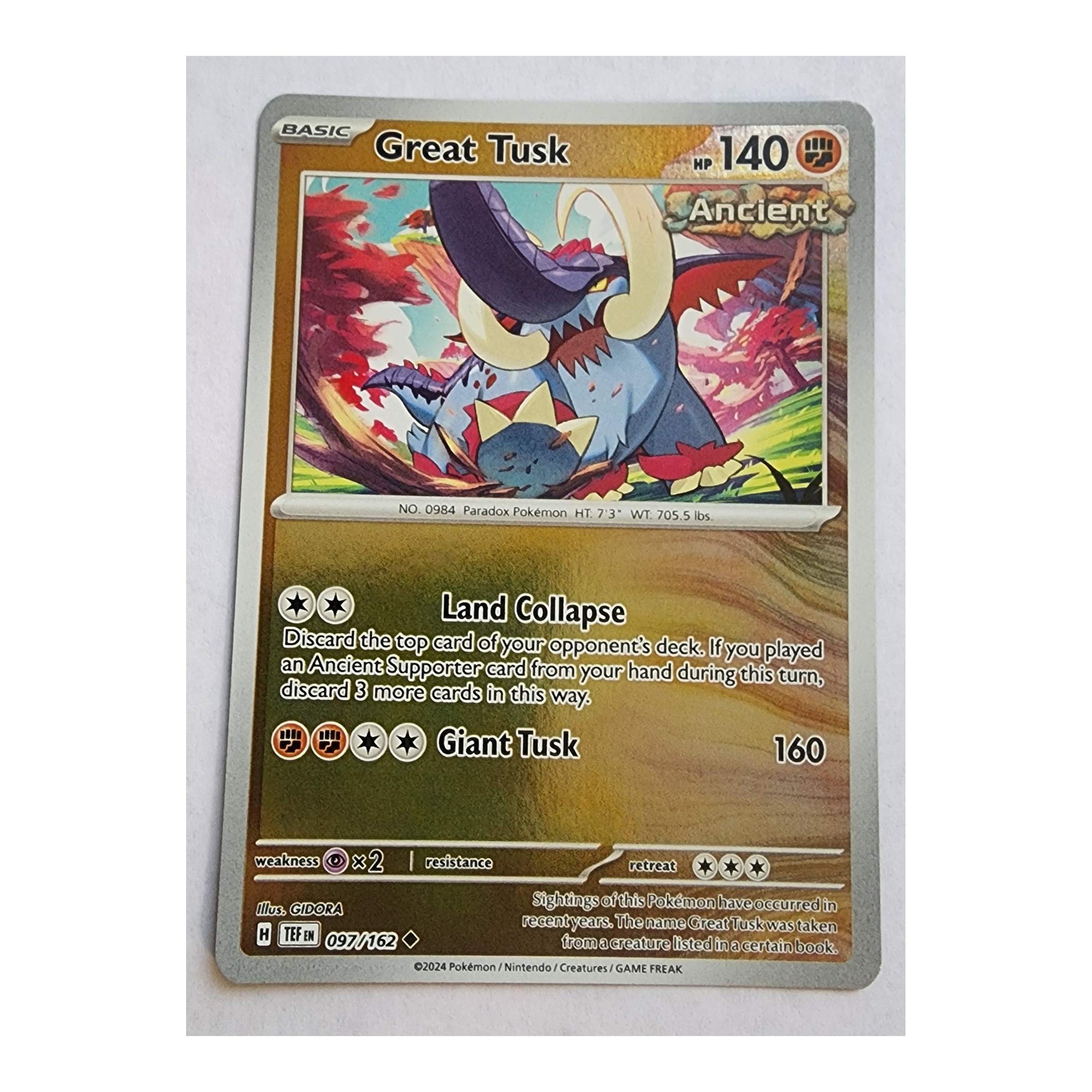 Great Tusk Uncommon SV05: Temporal Forces 097/162 NM Reverse Holo