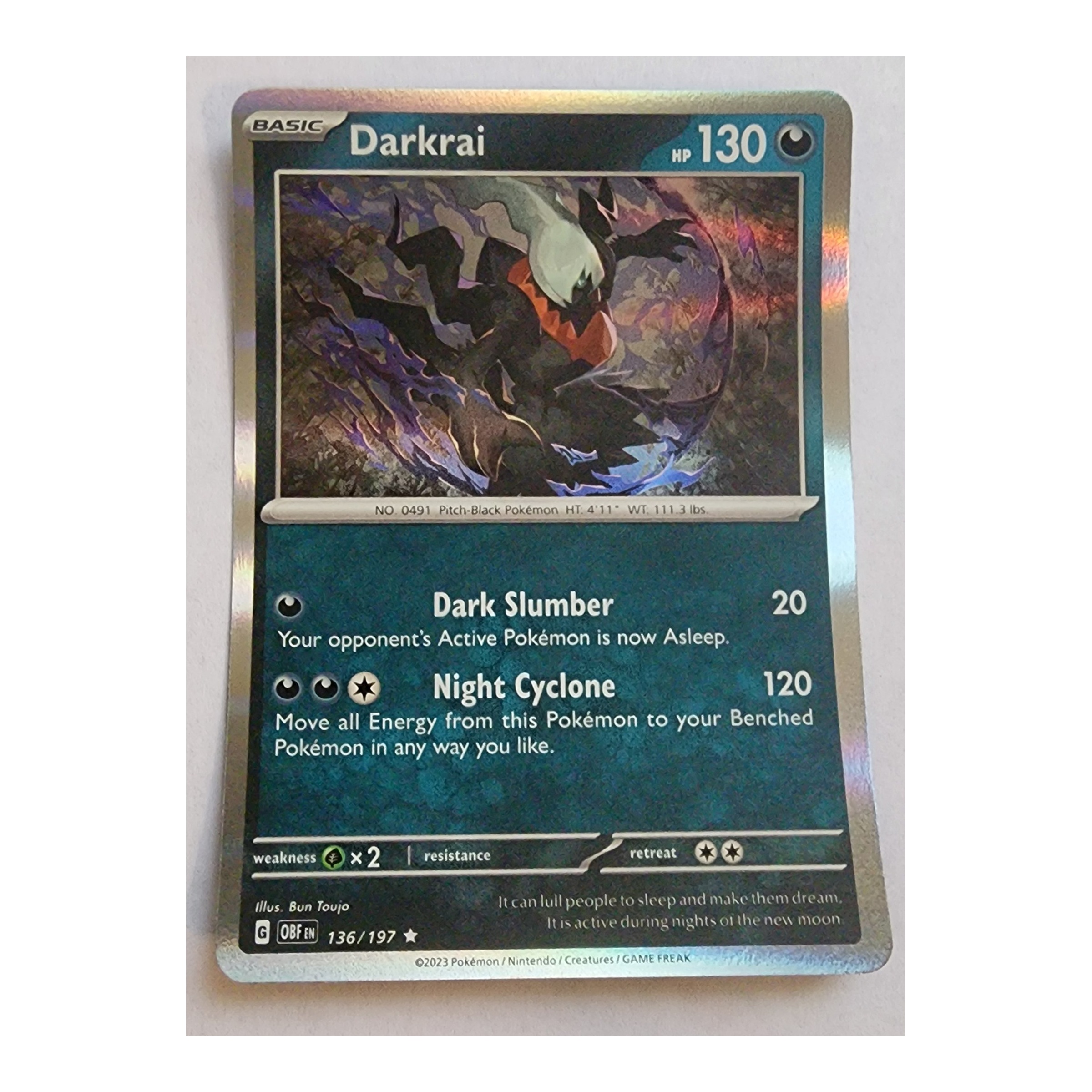 Darkrai Rare SV03: Obsidian Flames 136/197 NM Holo
