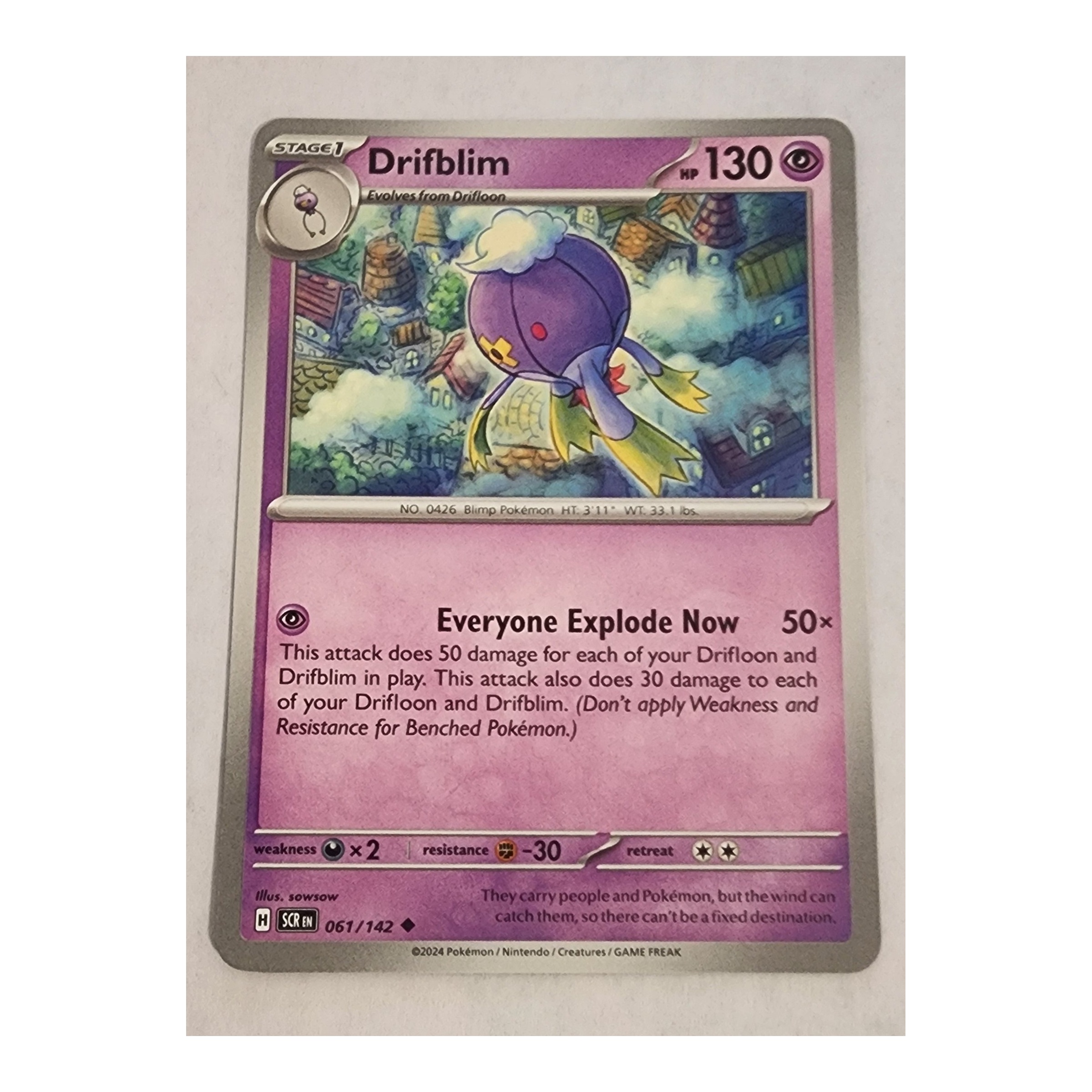 Drifblim Uncommon SV07: Stellar Crown 061/142 NM