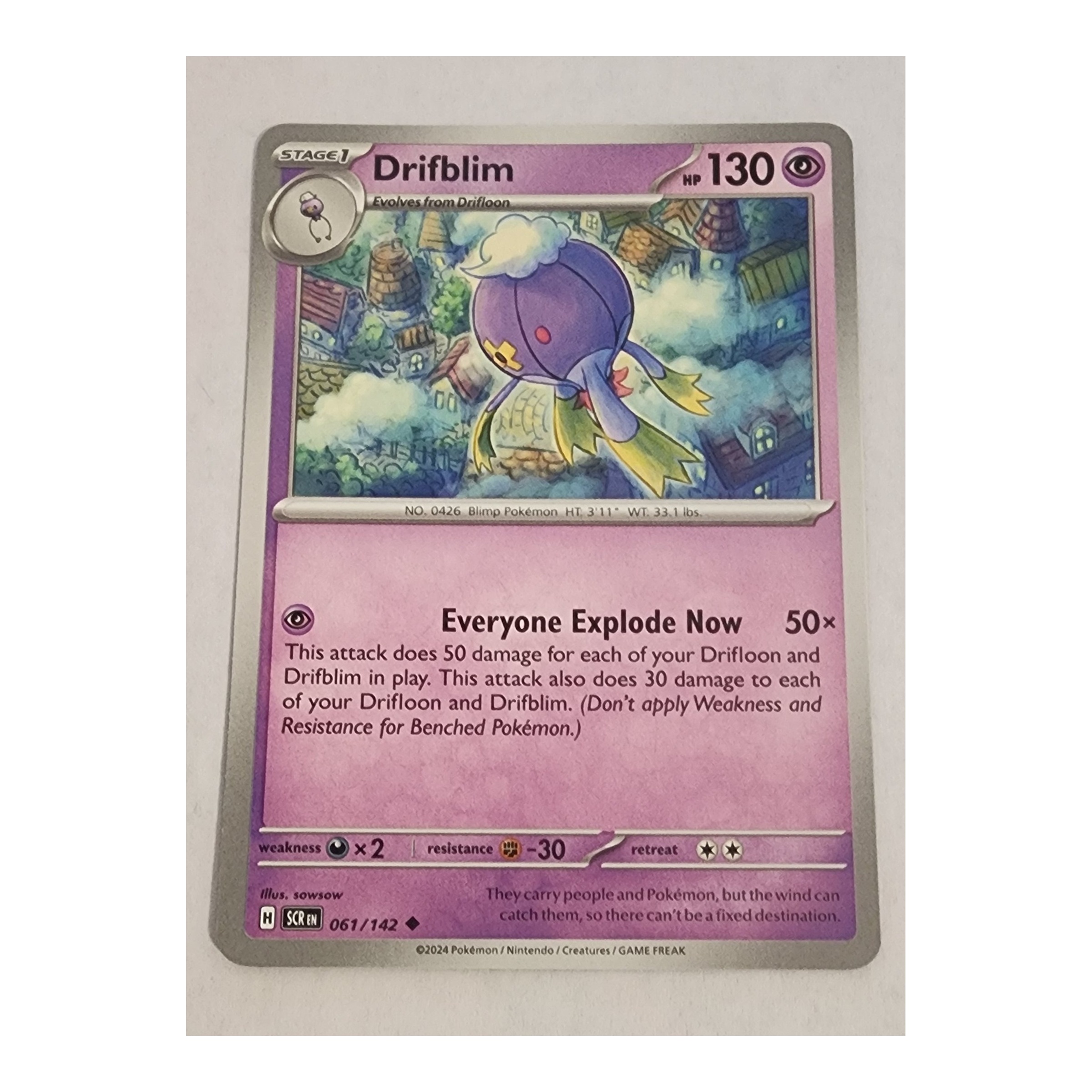 Drifblim Uncommon SV07: Stellar Crown 061/142 NM