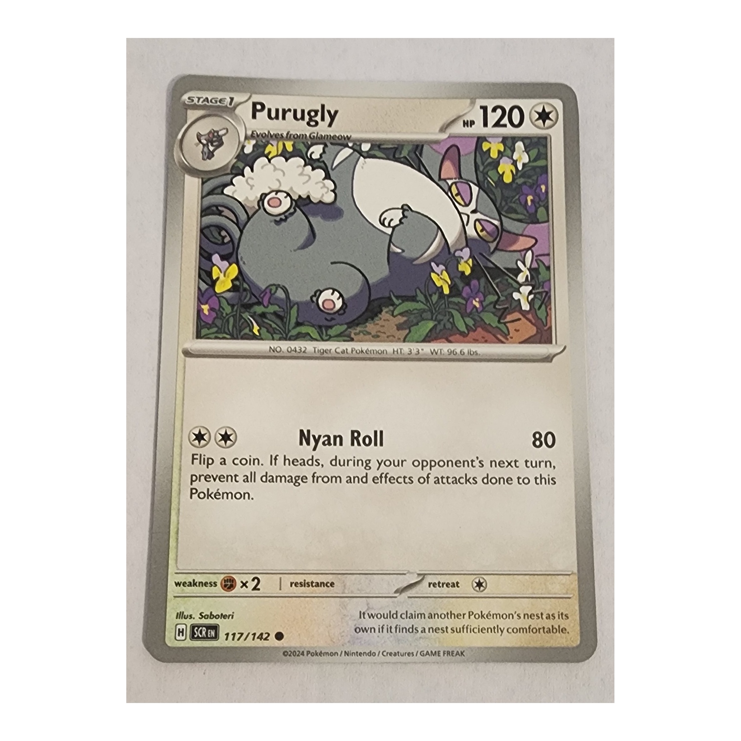 Purugly Common SV07: Stellar Crown 117/142 NM