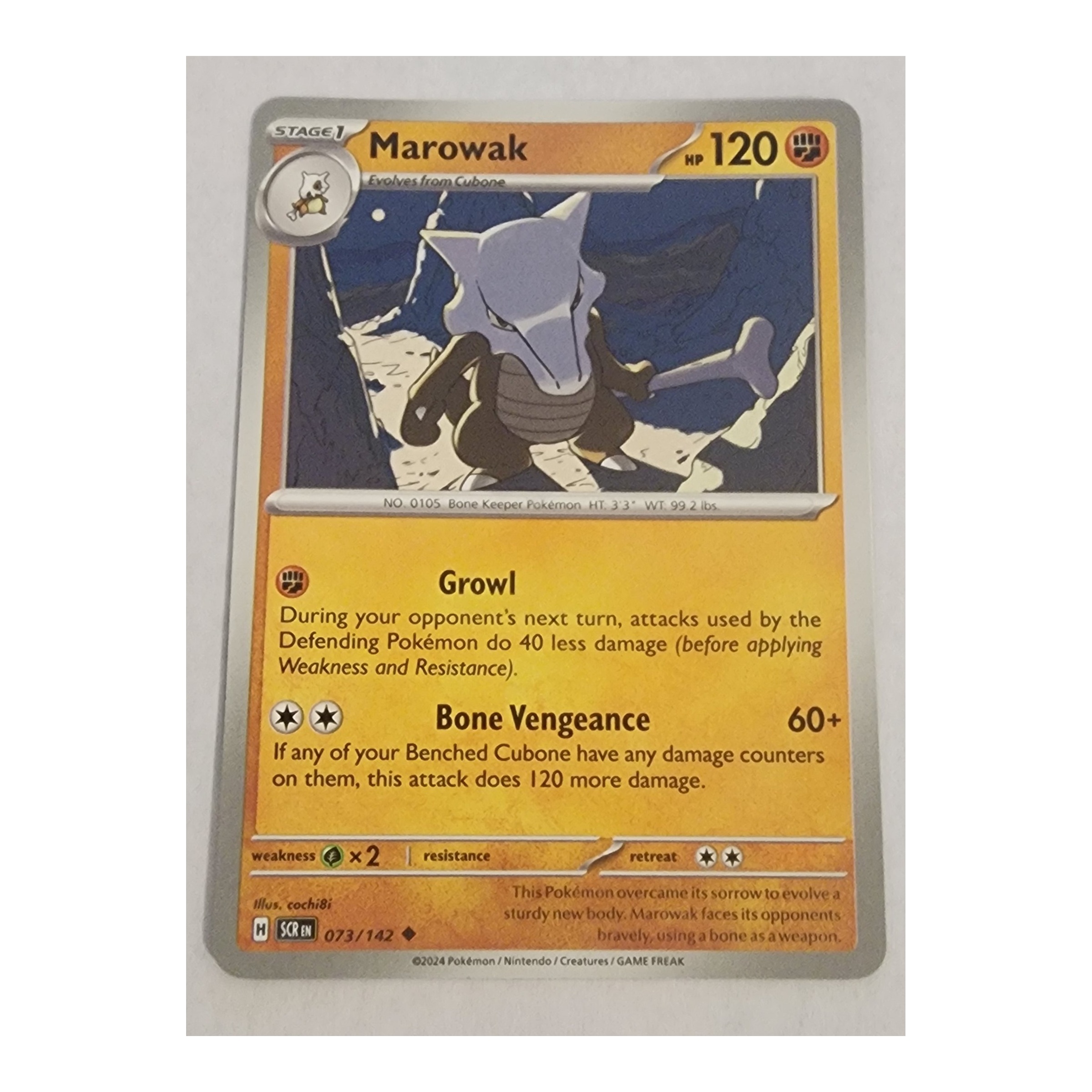 Marowak Uncommon SV07: Stellar Crown 073/142 NM