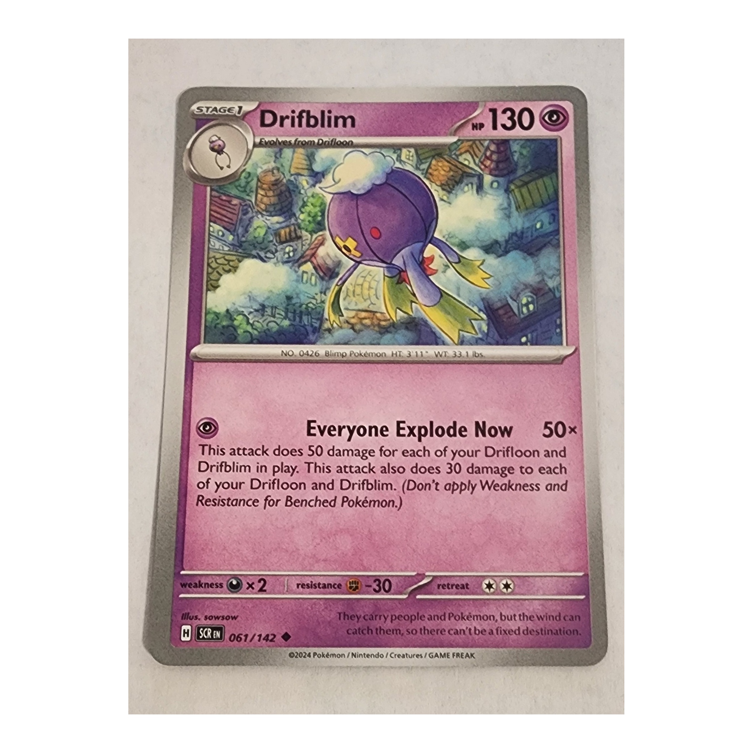 Drifblim Uncommon SV07: Stellar Crown 061/142 NM