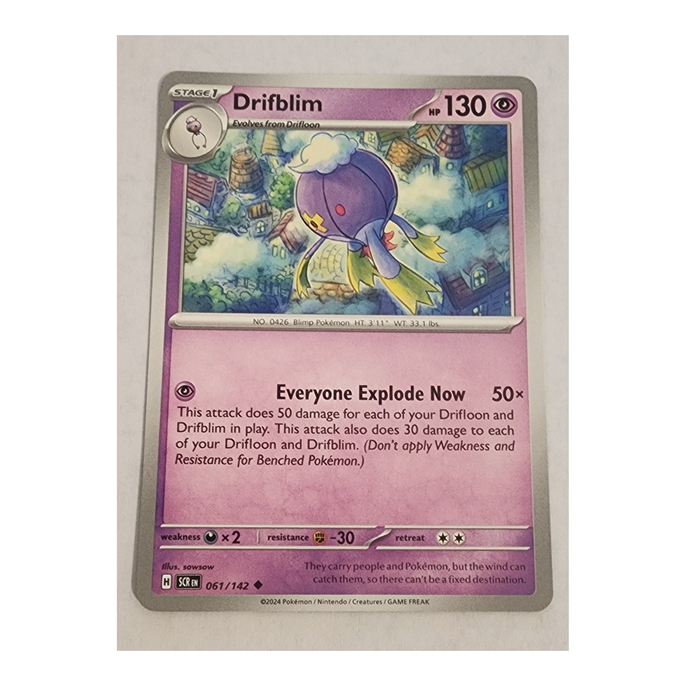 Drifblim Uncommon SV07: Stellar Crown 061/142 NM