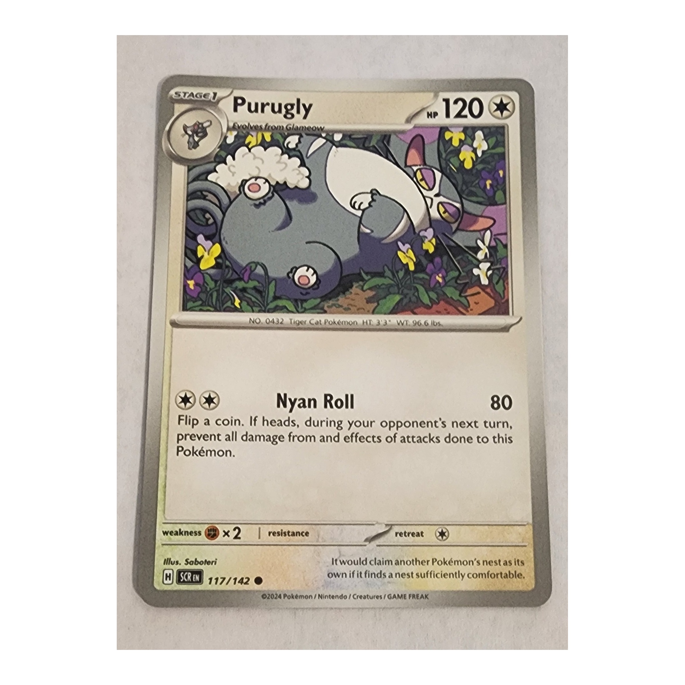Purugly Common SV07: Stellar Crown 117/142 NM