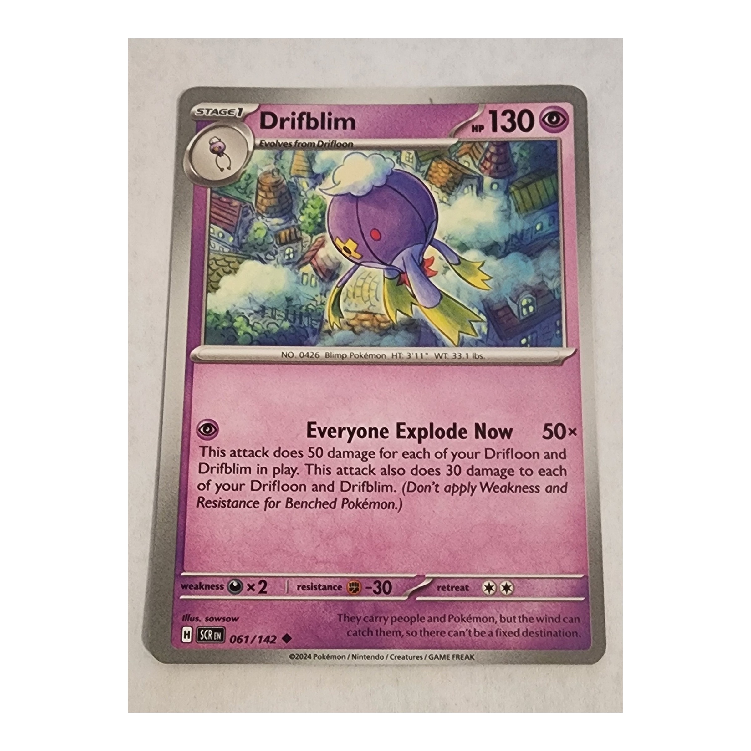 Drifblim Uncommon SV07: Stellar Crown 061/142 NM