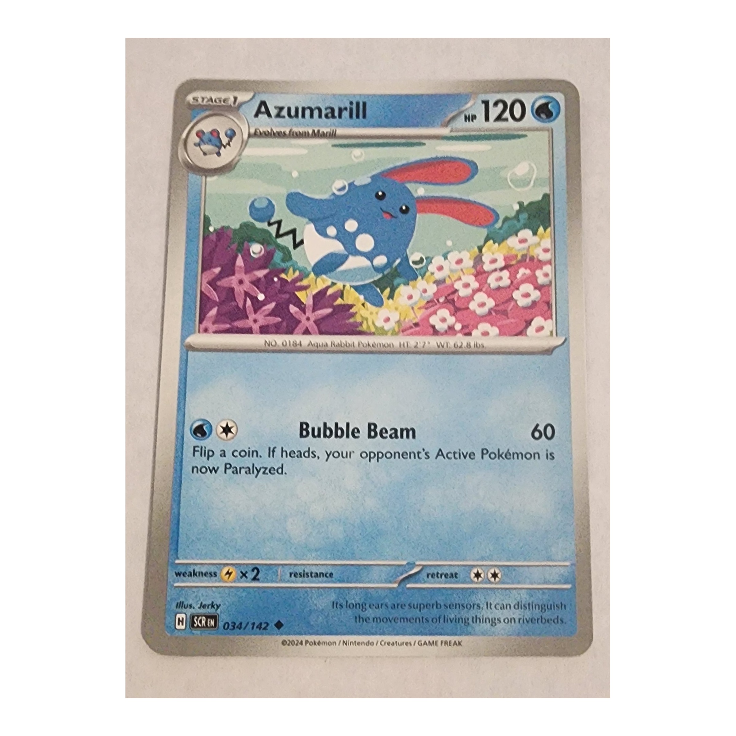 Azumarill Uncommon SV07: Stellar Crown 034/142 NM
