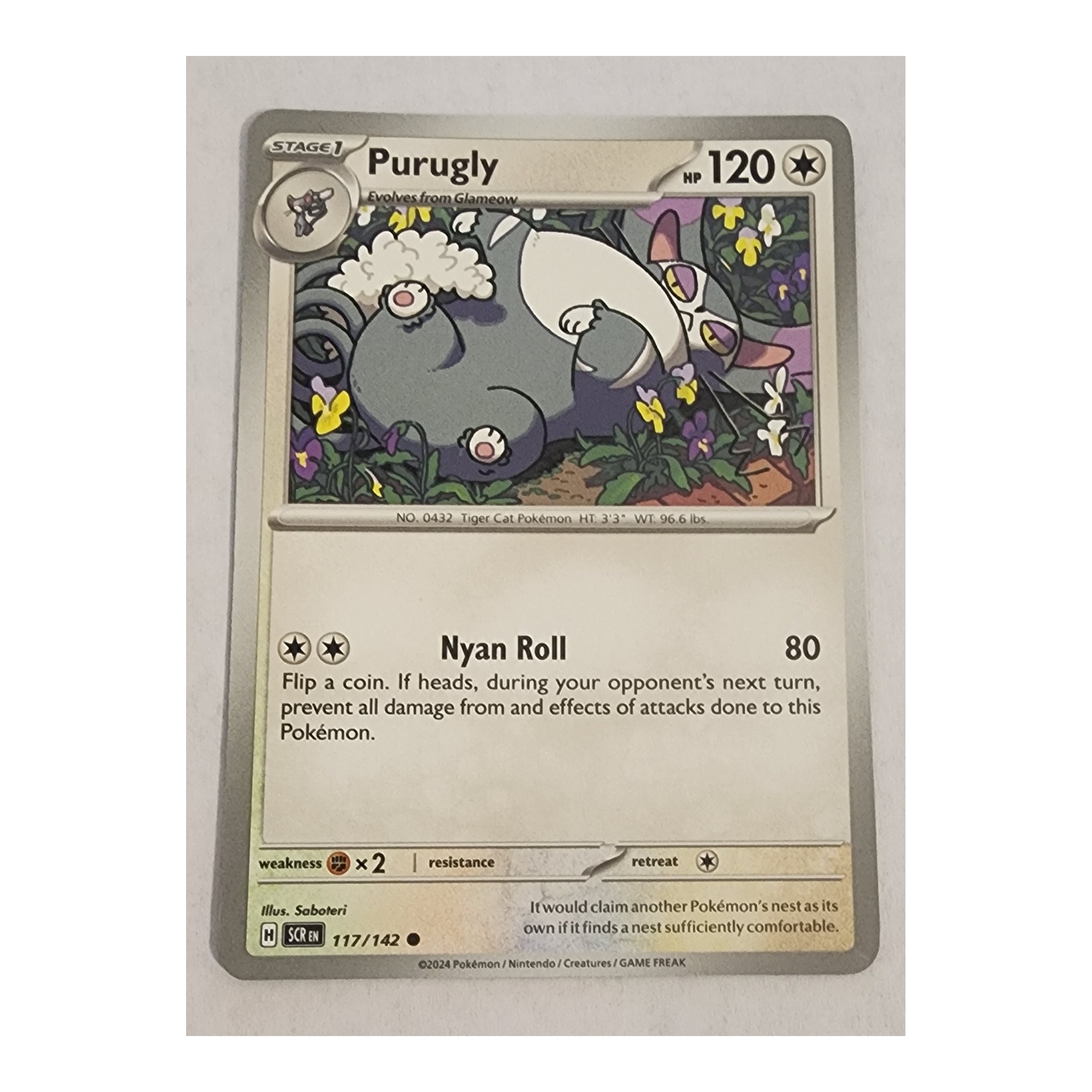 Purugly Common SV07: Stellar Crown 117/142 NM