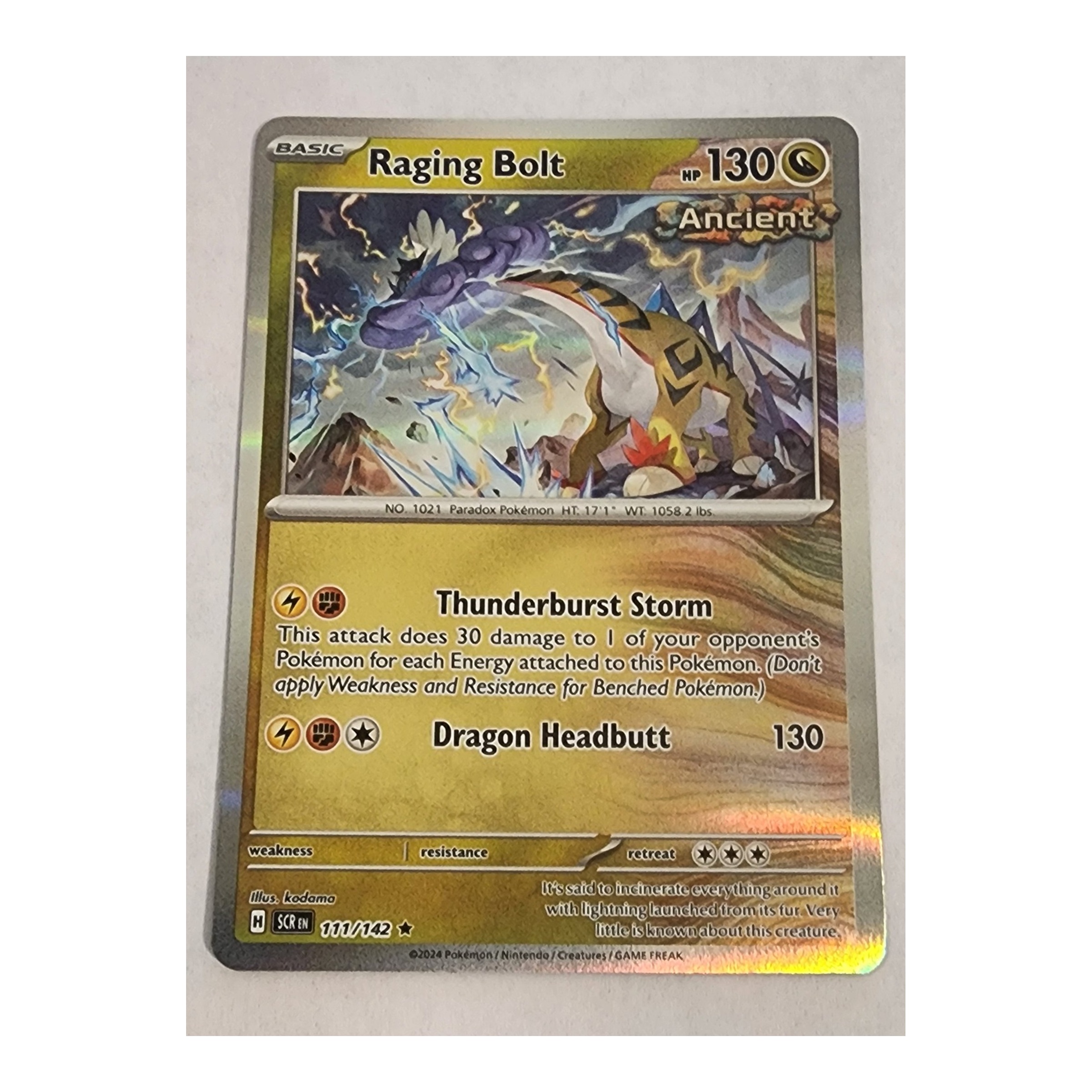 Raging Bolt Rare SV07: Stellar Crown 111/142 NM Holo