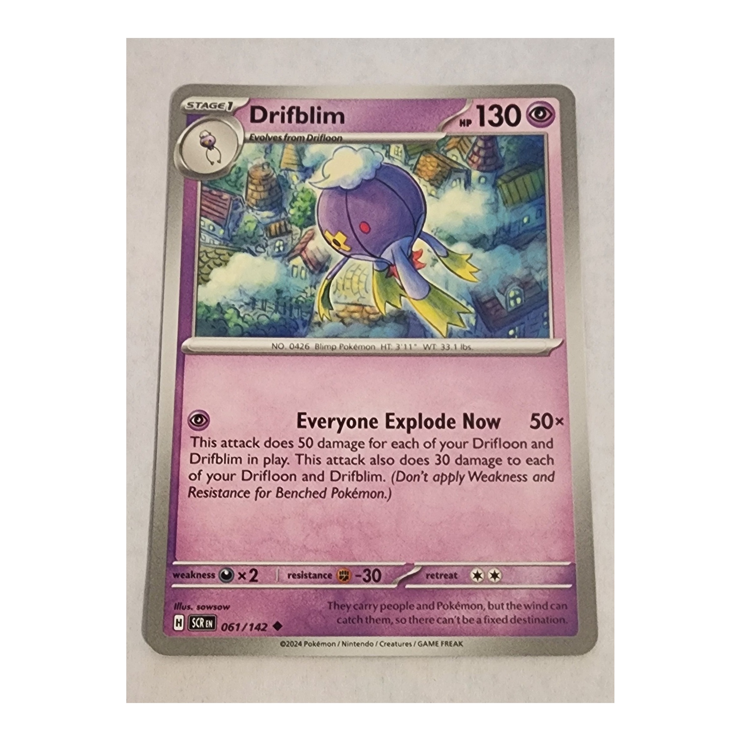 Drifblim Uncommon SV07: Stellar Crown 061/142 NM