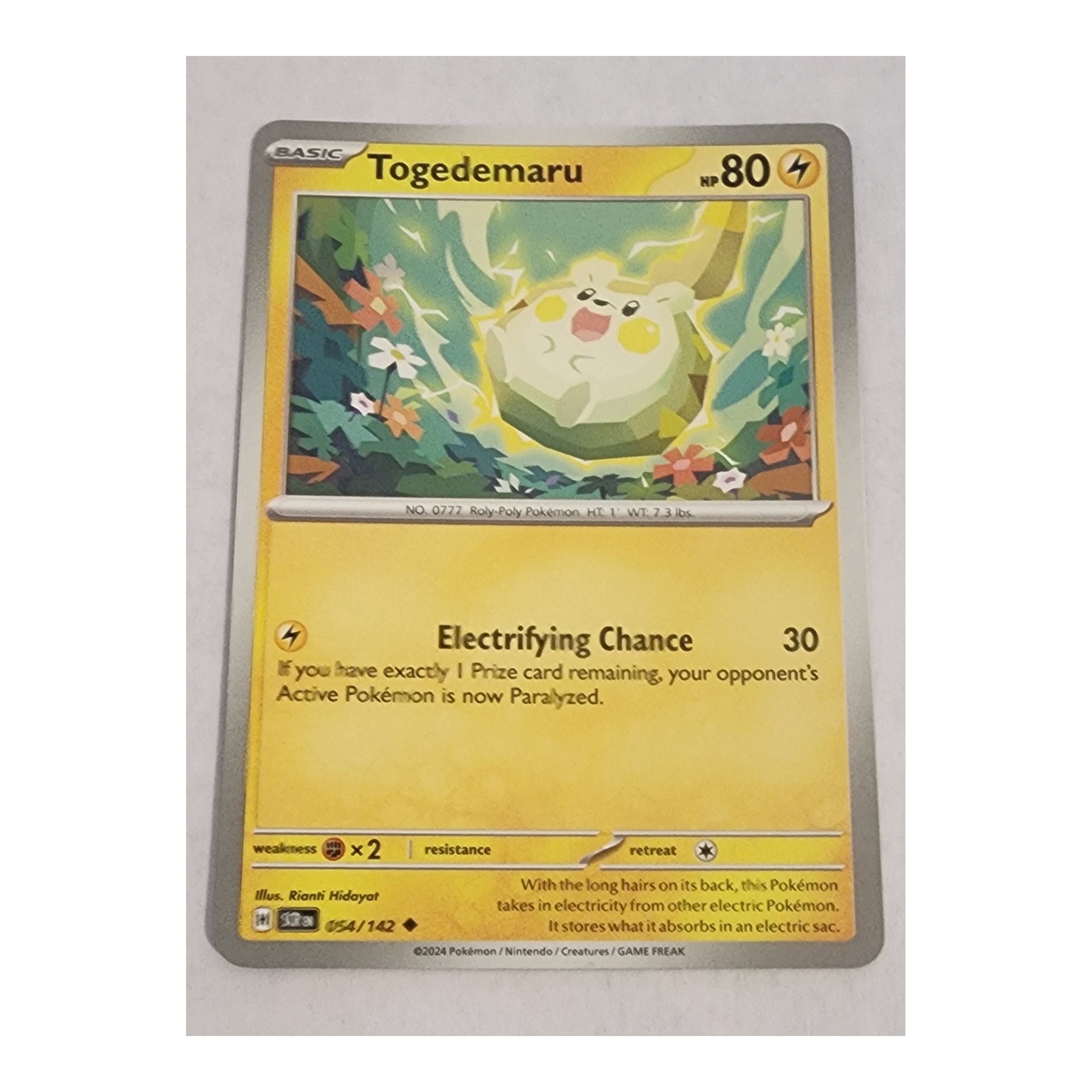 Togedemaru Uncommon SV07: Stellar Crown 054/142 NM