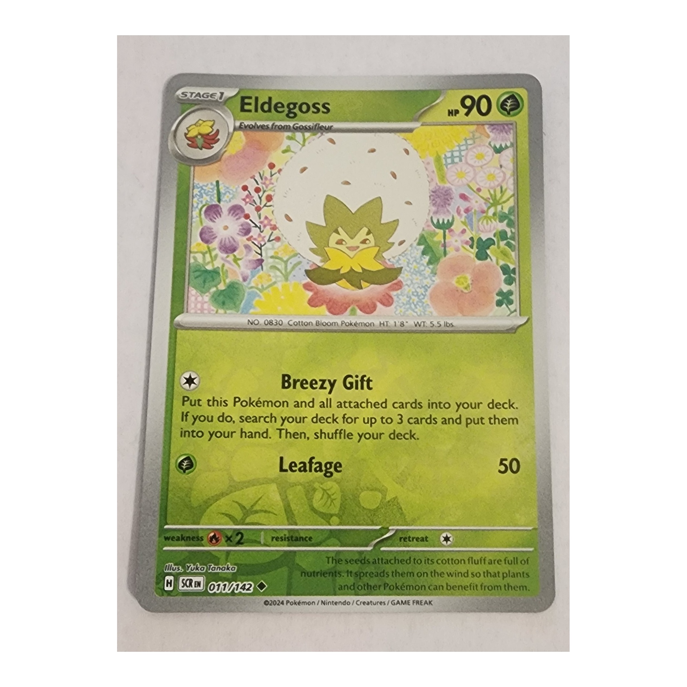 Eldegoss Uncommon SV07: Stellar Crown 011/142 NM Reverse Holo