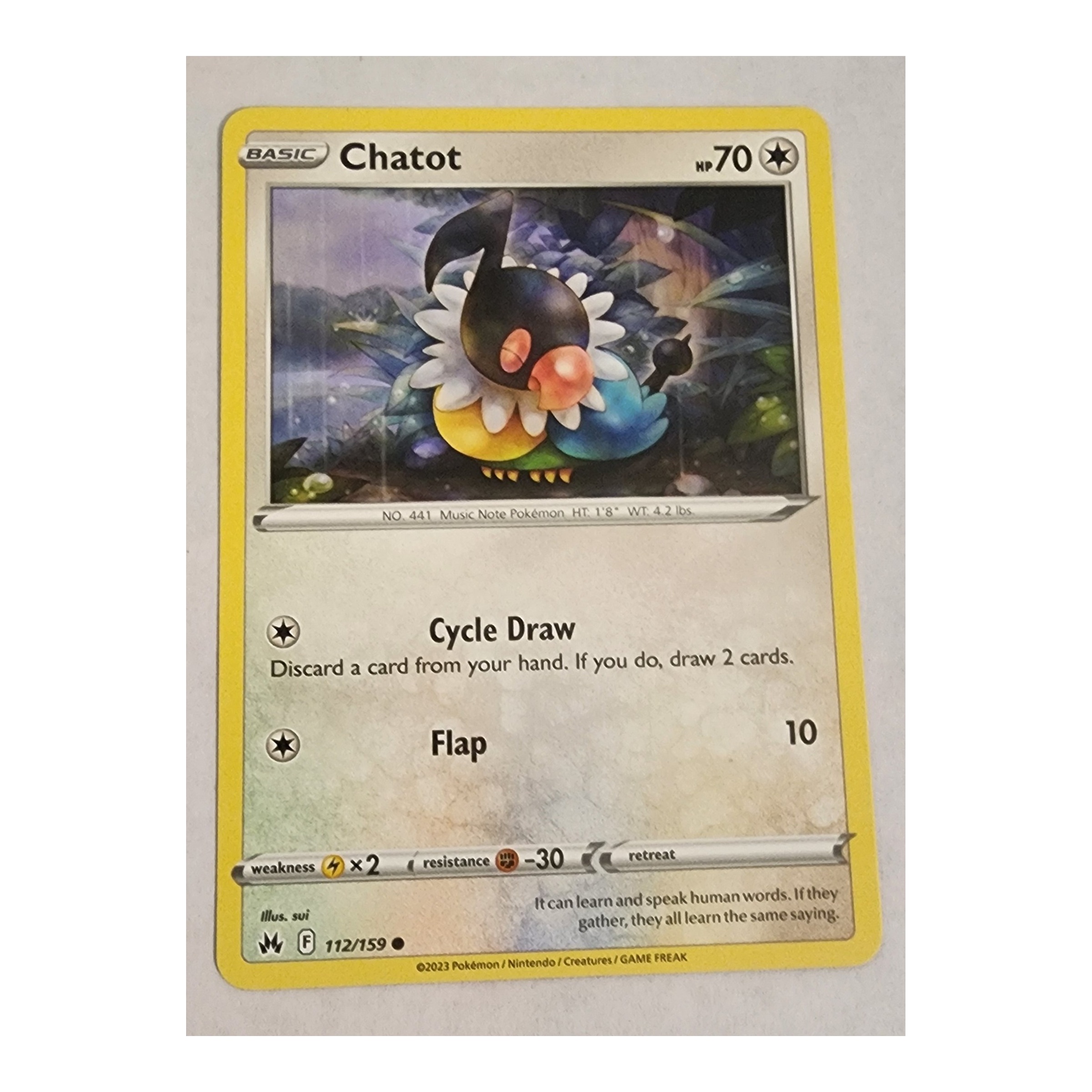 Chatot Common SWSH12.5: Crown Zenith 112/159 NM