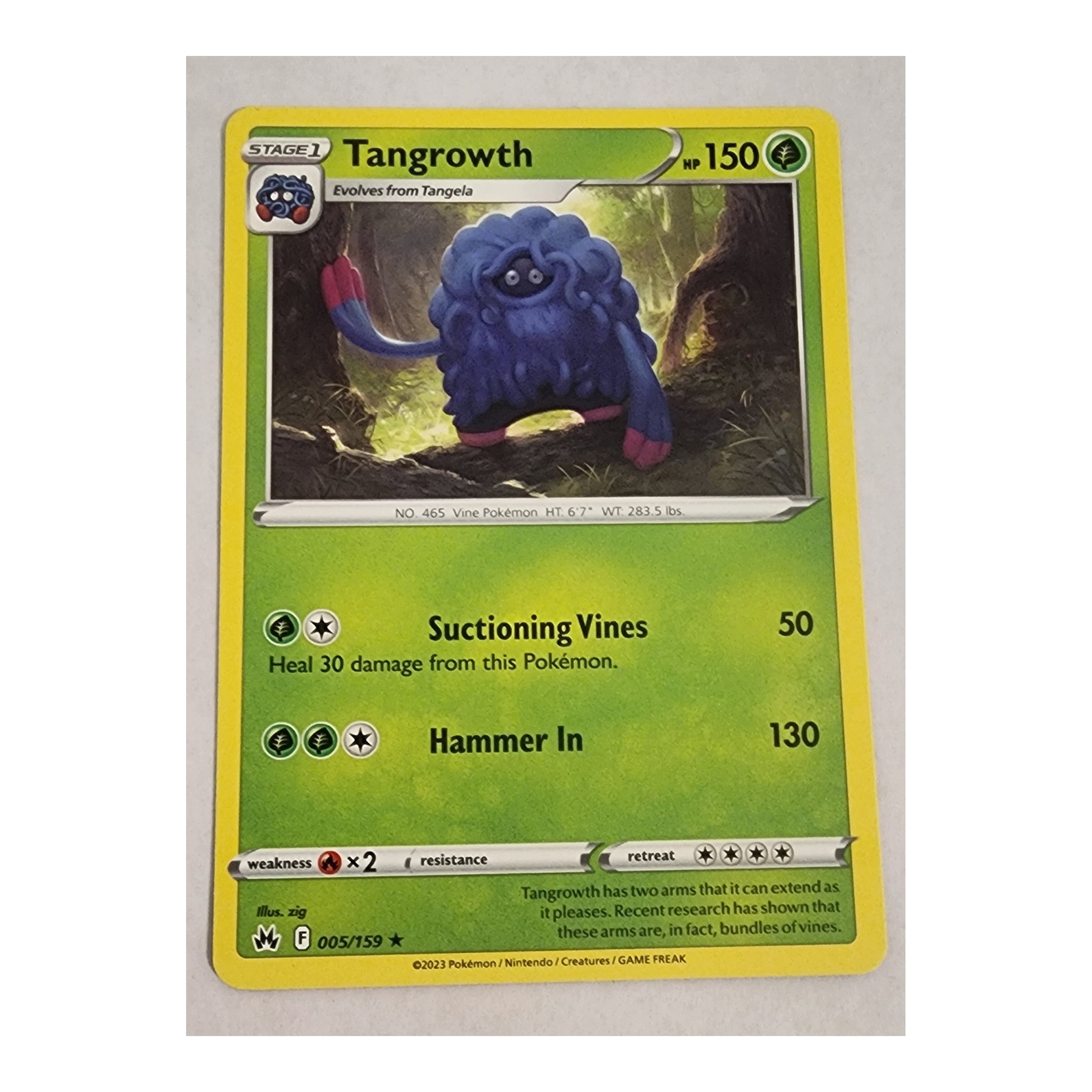 Tangrowth Rare SWSH12.5: Crown Zenith 005/159 NM