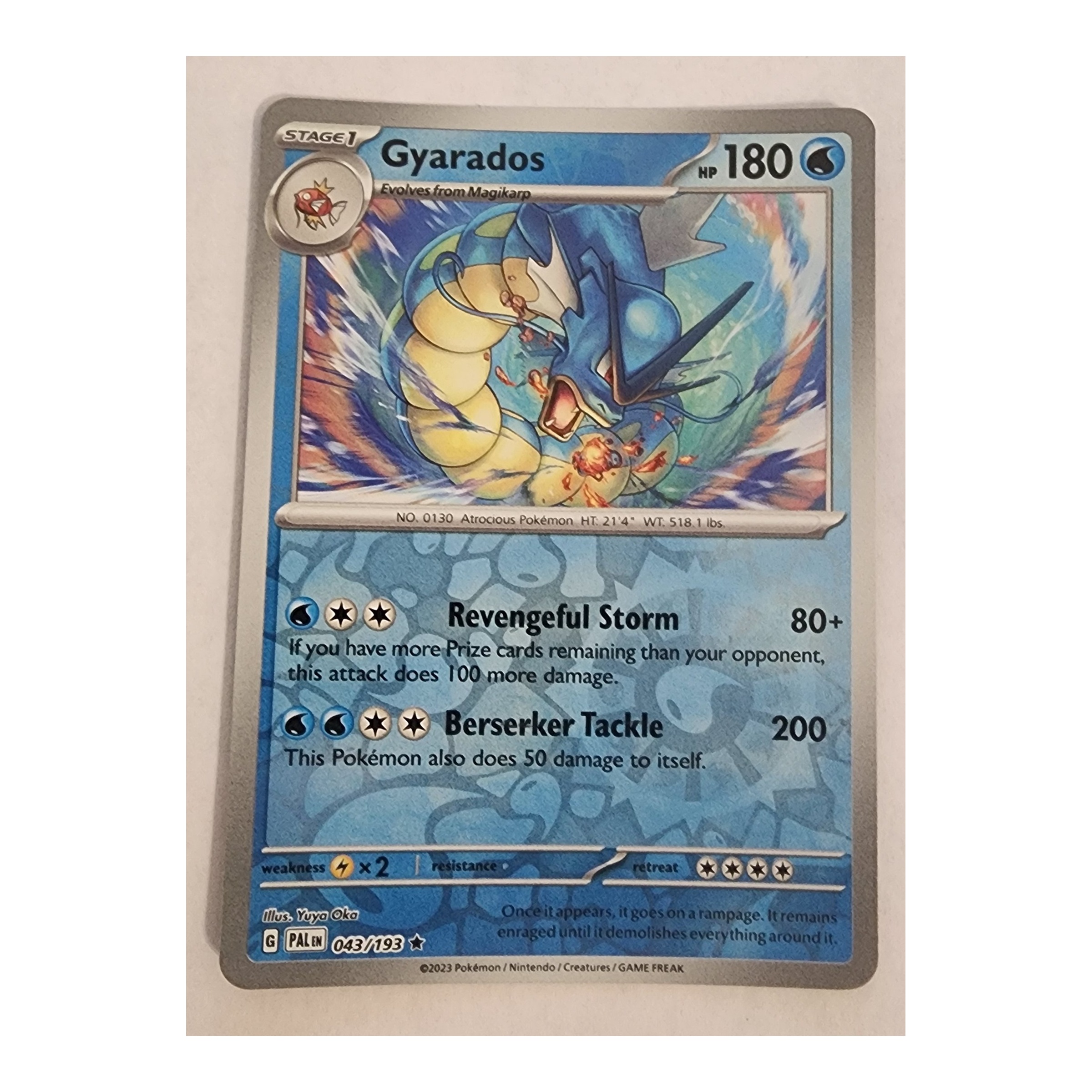 Gyarados Rare SV02: Paldea Evolved 043/193 NM Reverse Holo