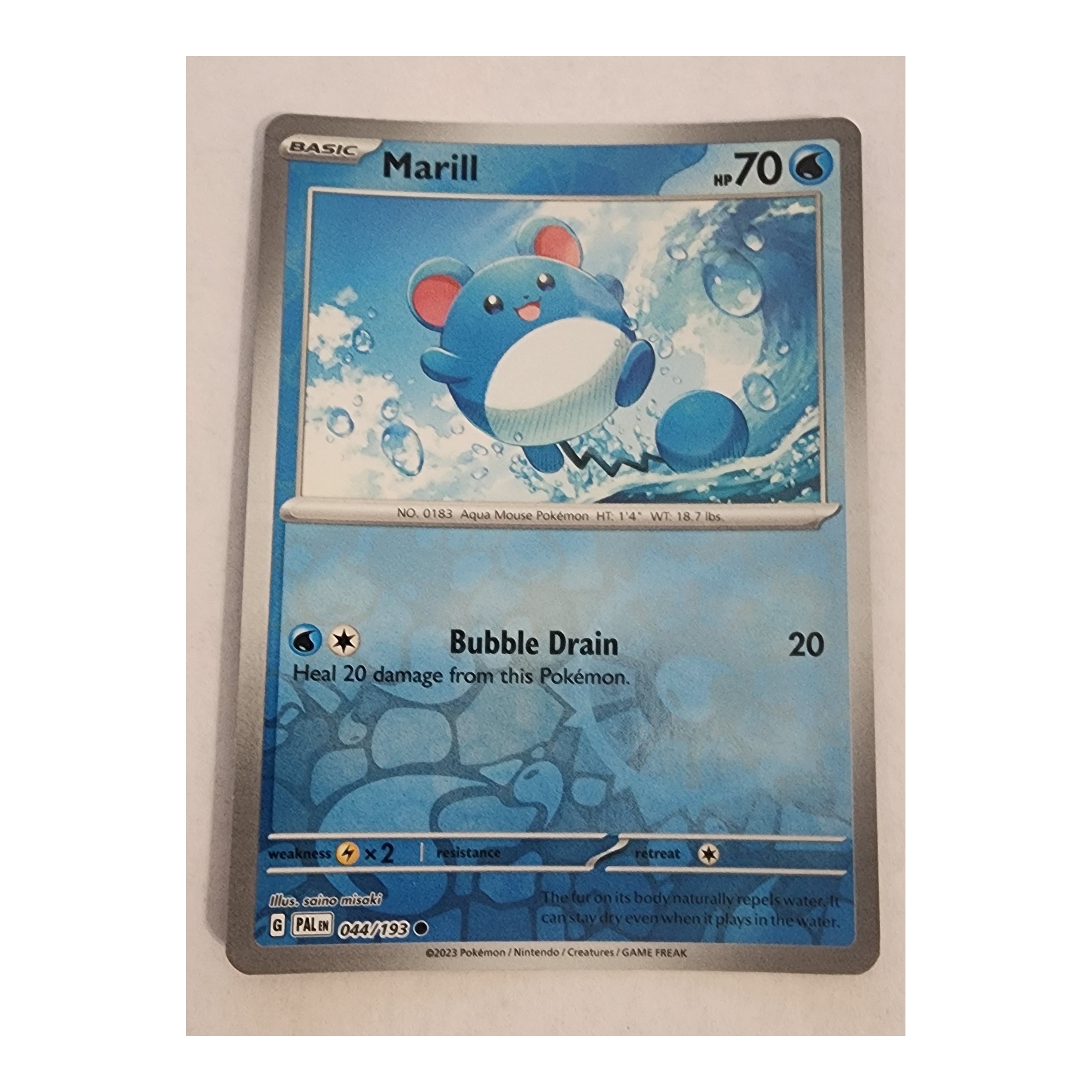 Marill Common SV02: Paldea Evolved 044/193 NM Reverse Holo