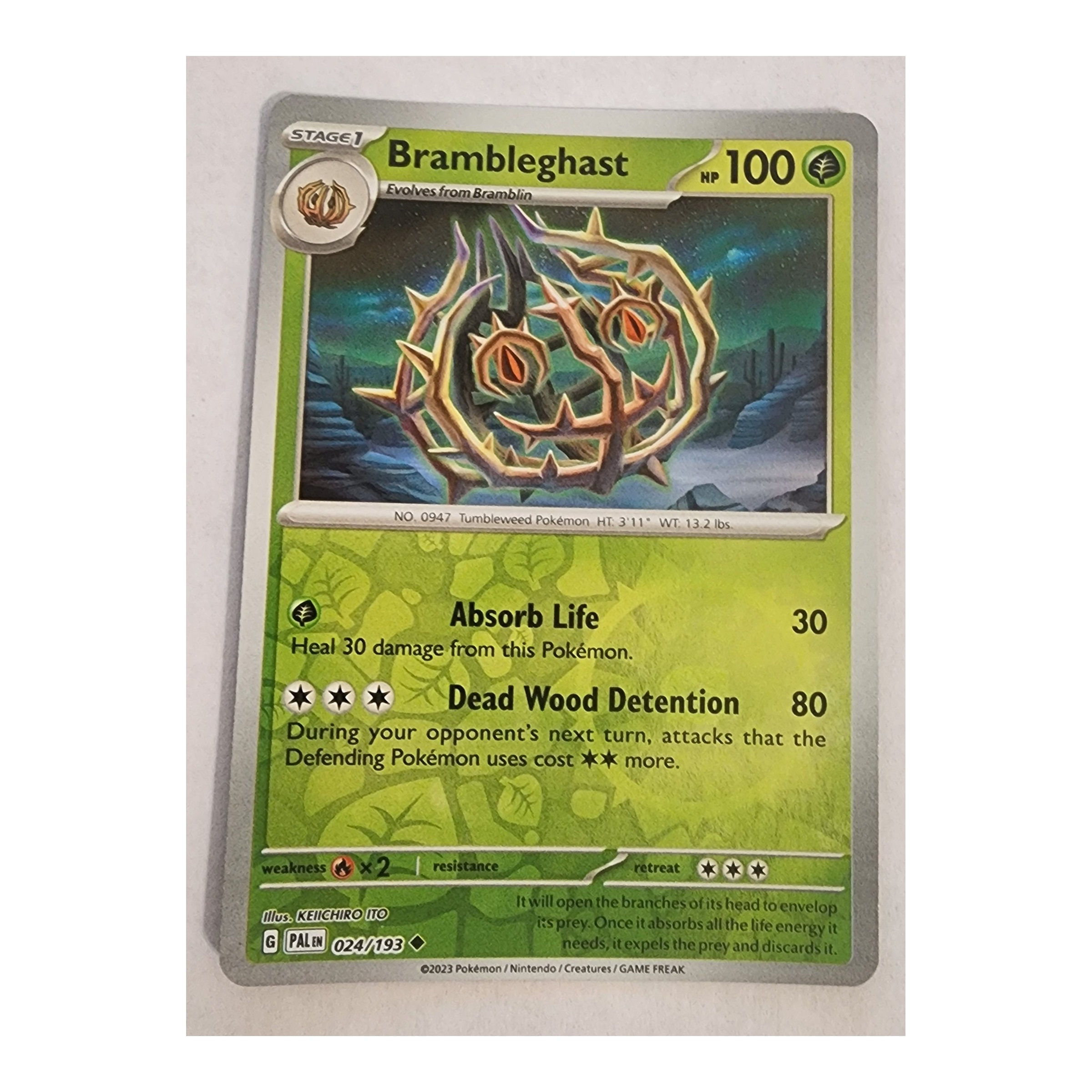Brambleghast Uncommon SV02: Paldea Evolved 024/193 NM Reverse Holo