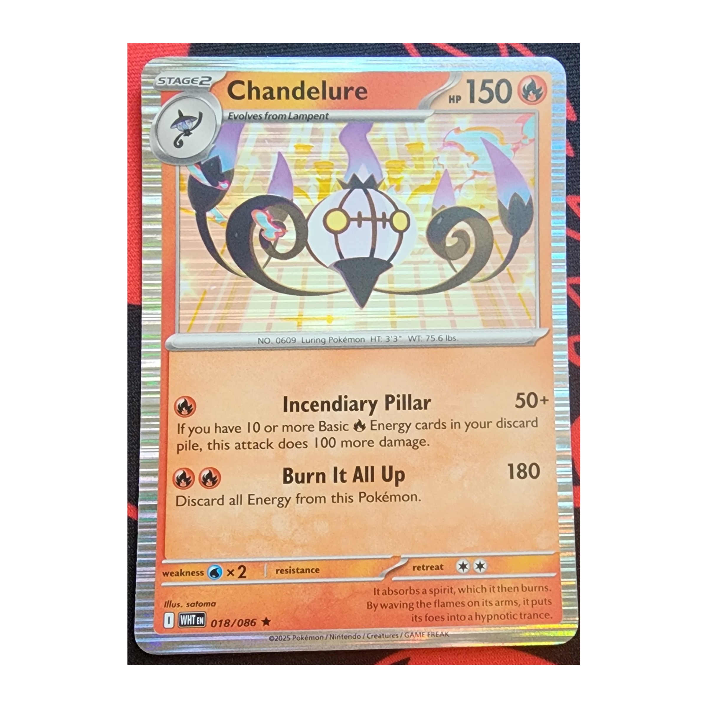Chandelure Rare SV10.5W: White Flare 018/086 NM Holo