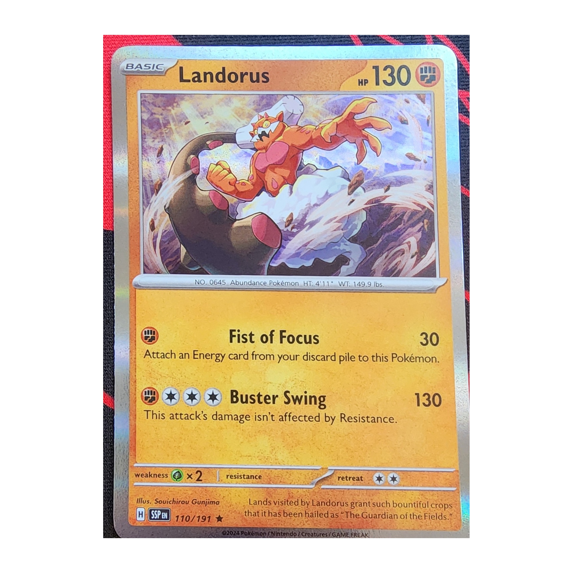 Landorus Rare SV08: Surging Sparks 110/191 NM Holo