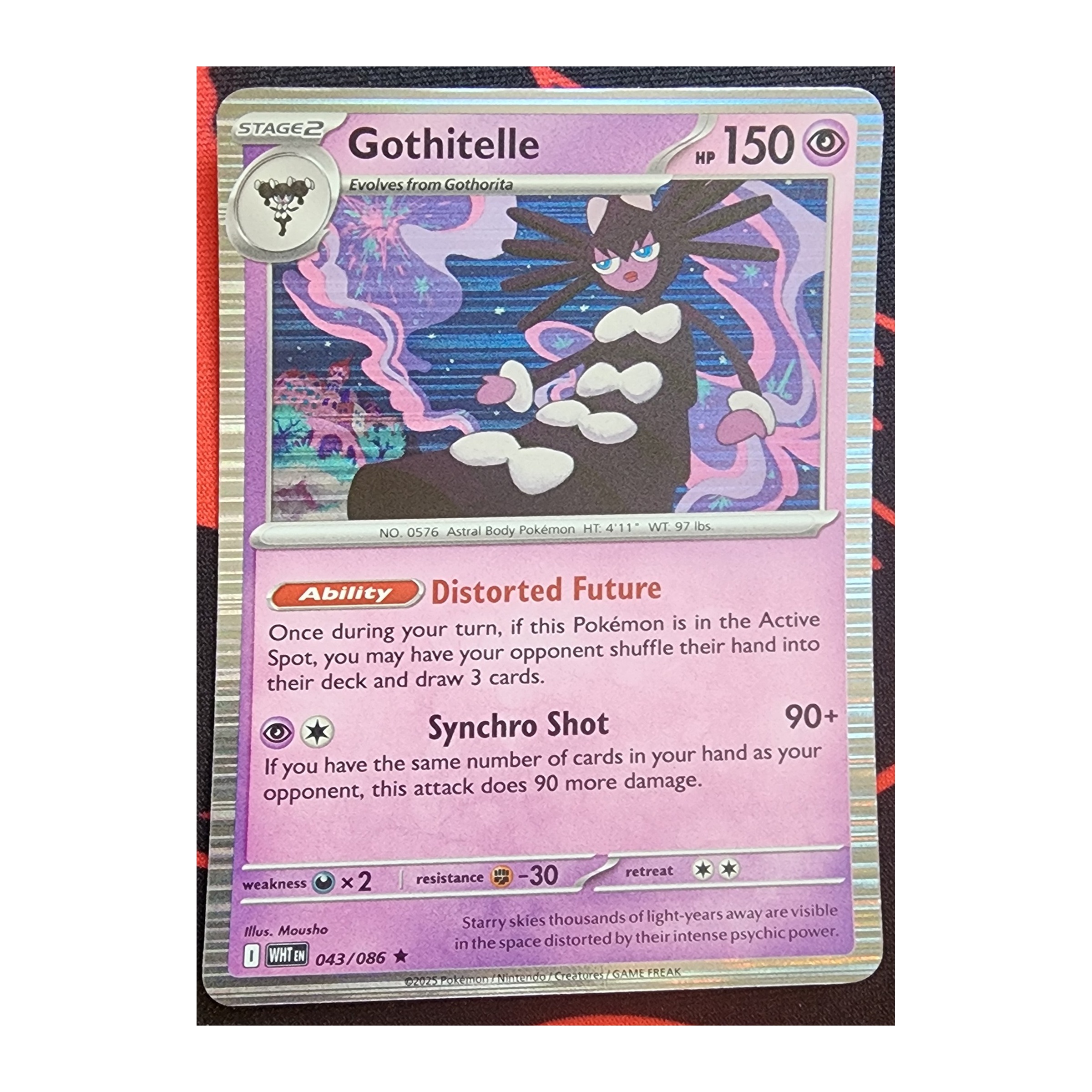 Gothitelle Rare SV10.5W: White Flare 043/086 NM Reverse Holo