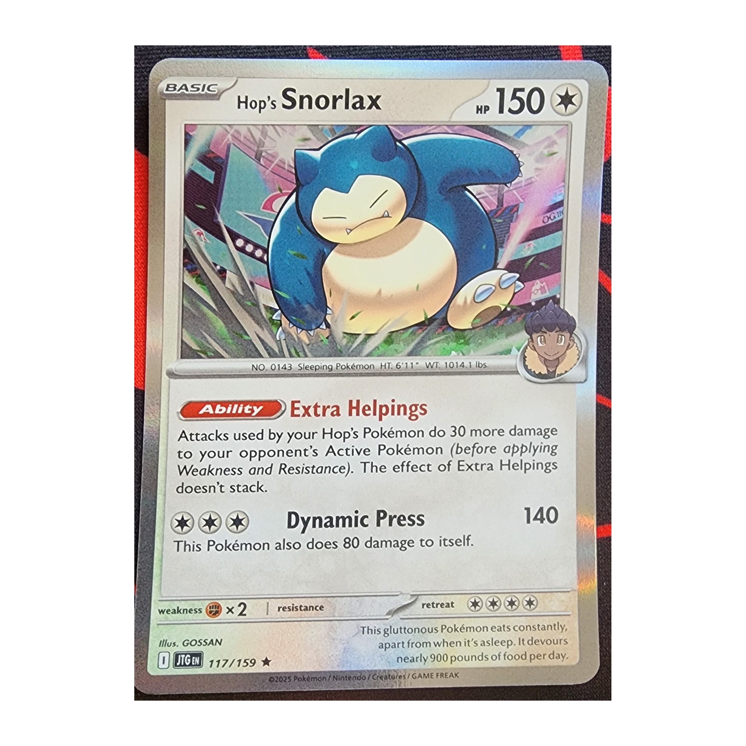 Hop's Snorlax Rare SV09: Journey Together 117/159 NM