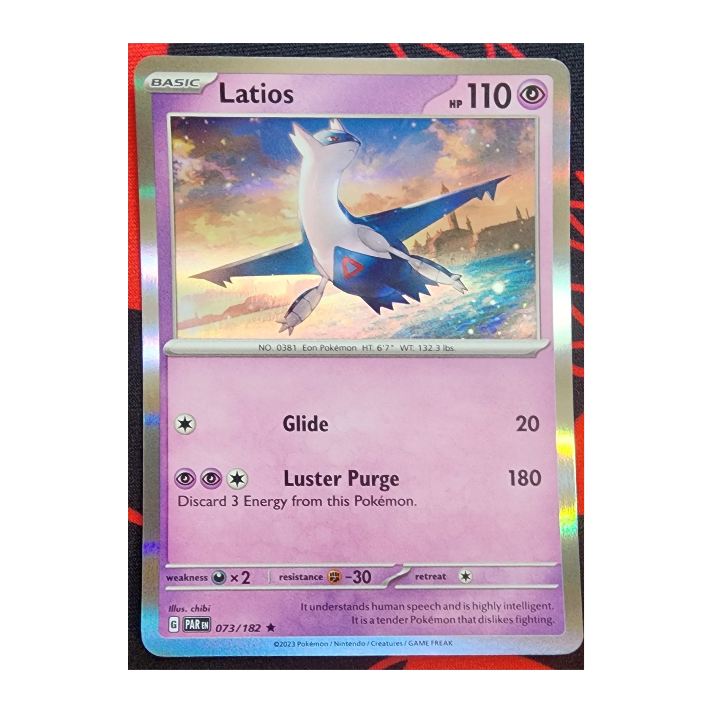 Latios Rare SV04: Paradox Rift 073/182 NM Holo