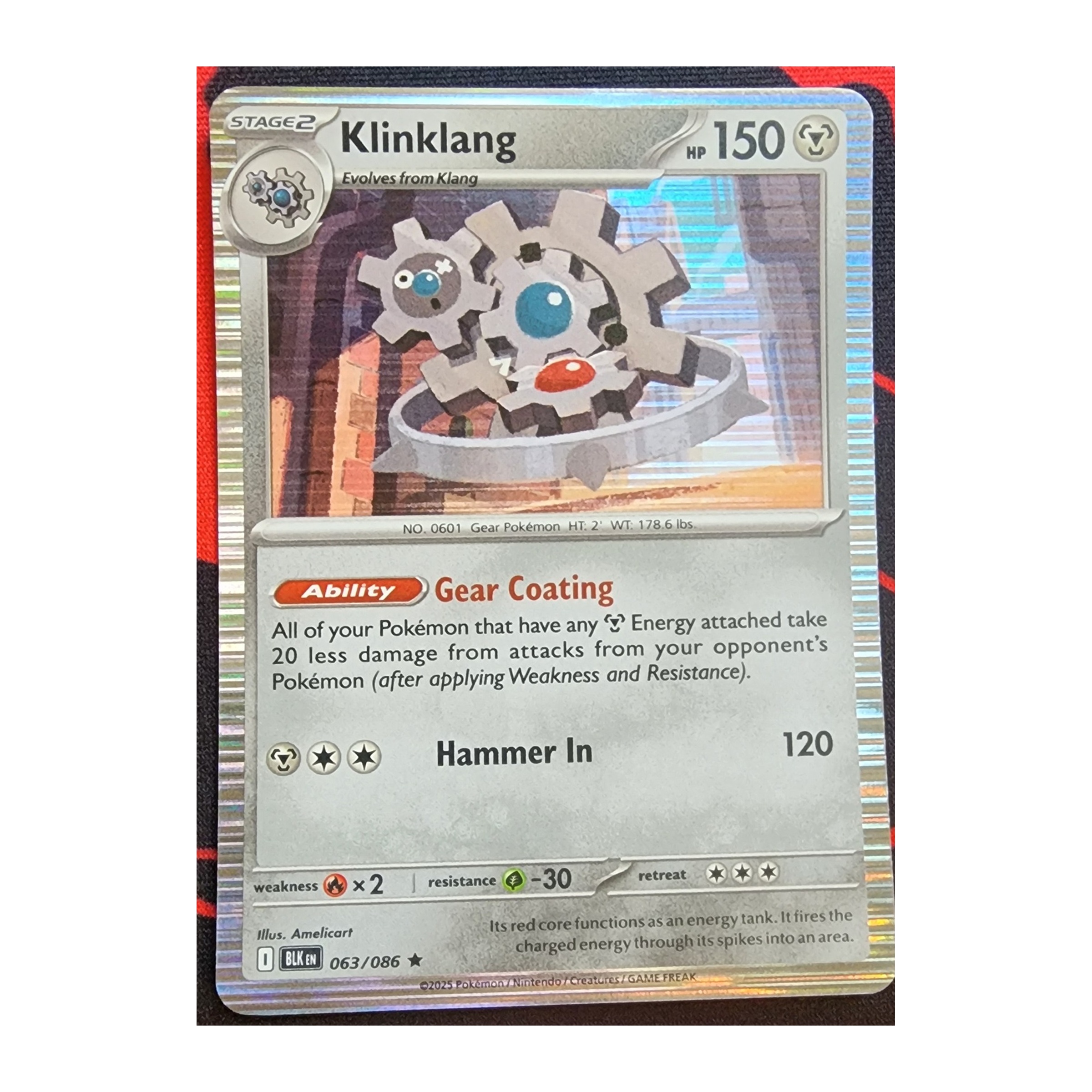 Klinklang Rare SV10.5B: Black Bolt 063/086 NM Holo