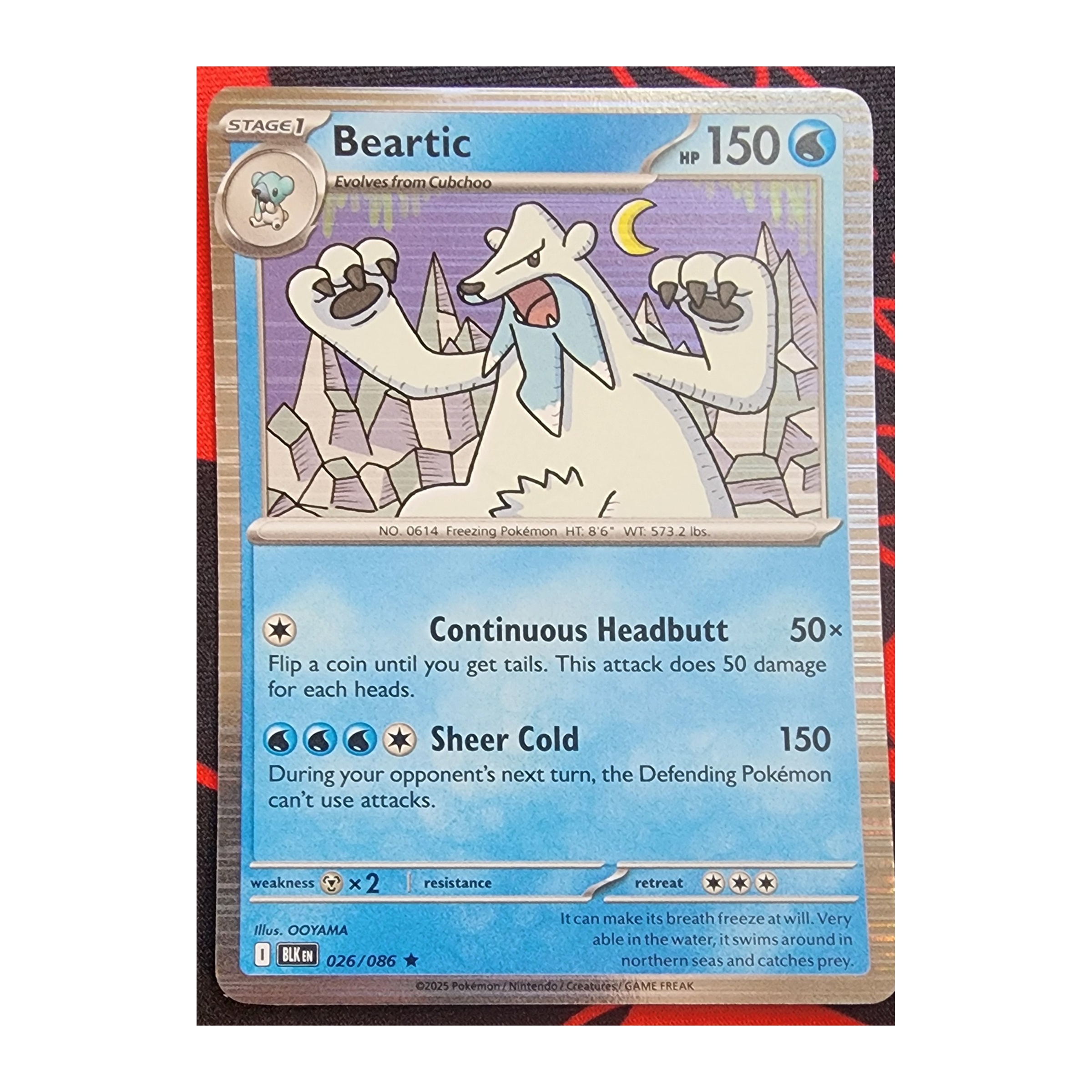 Beartic Rare SV10.5B: Black Bolt 026/086 NM Holo