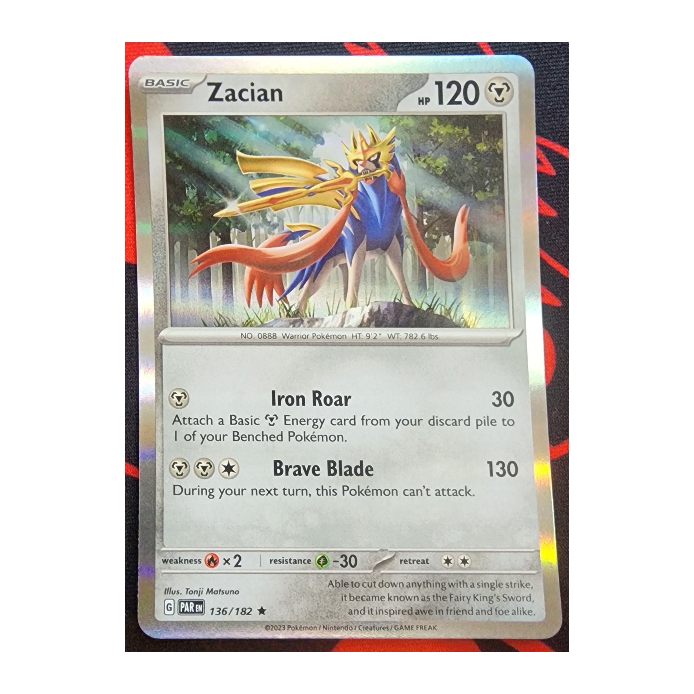 Zacian Rare SV04: Paradox Rift 136/182 NM Holo