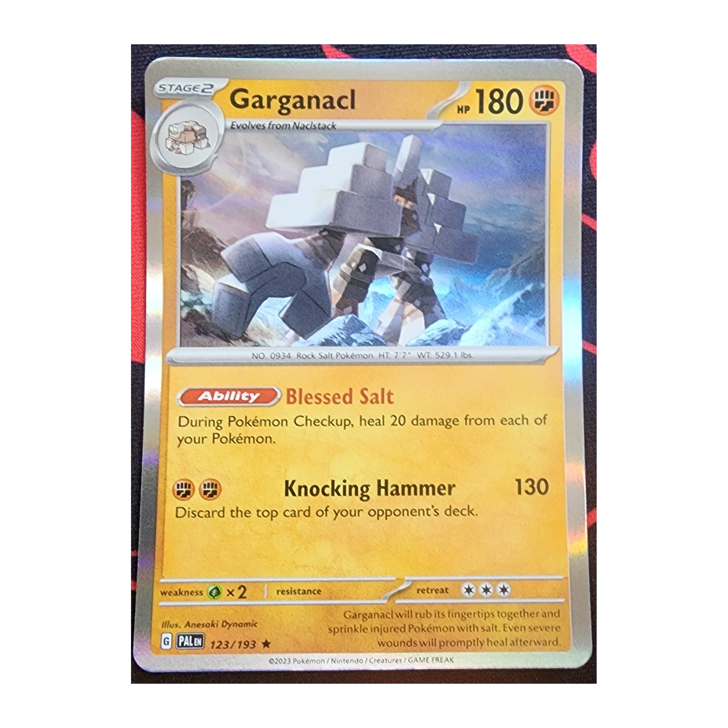 Garganacl Rare SV02: Paldea Evolved 123/193 NM Holo