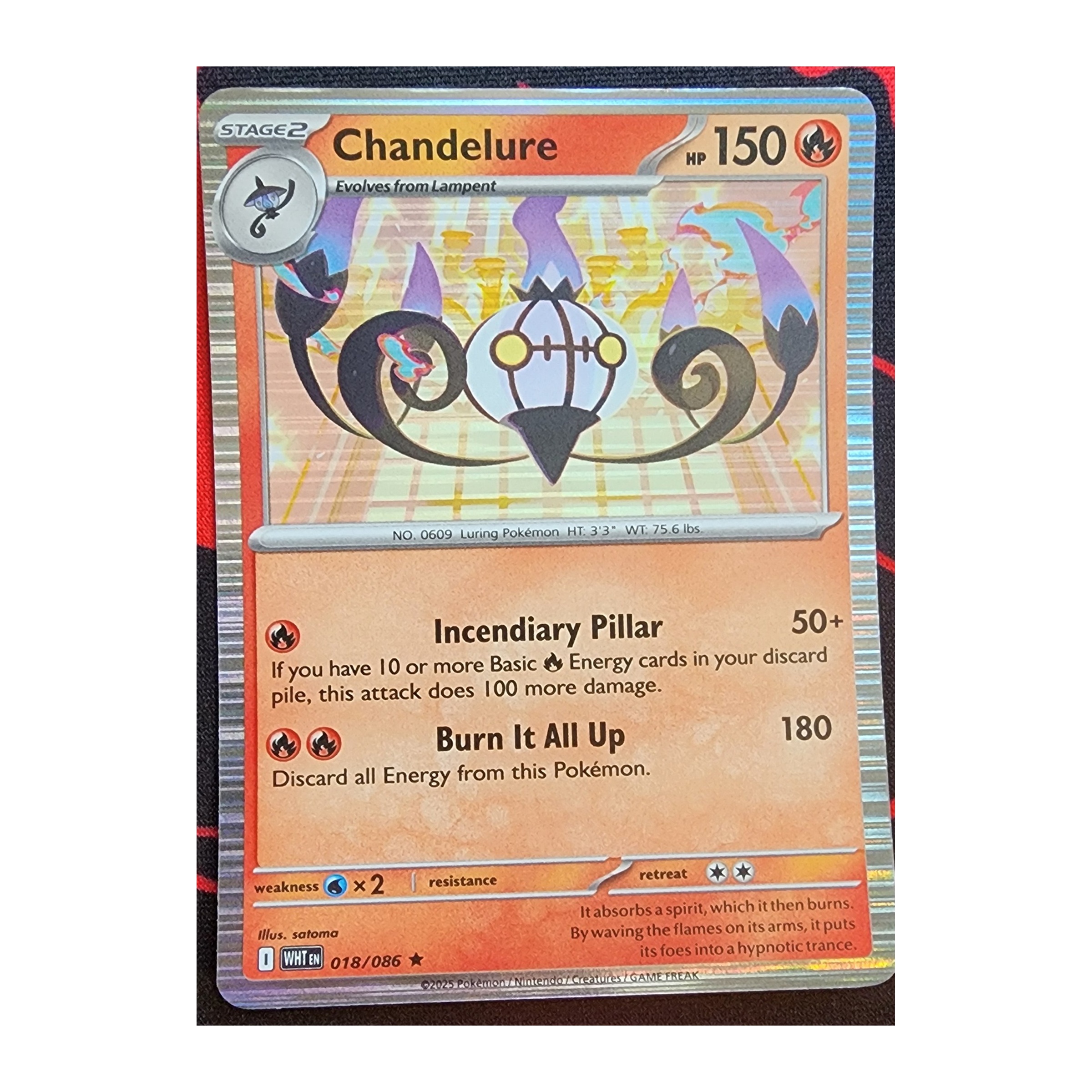 Chandelure Rare SV10.5W: White Flare 018/086 NM Holo