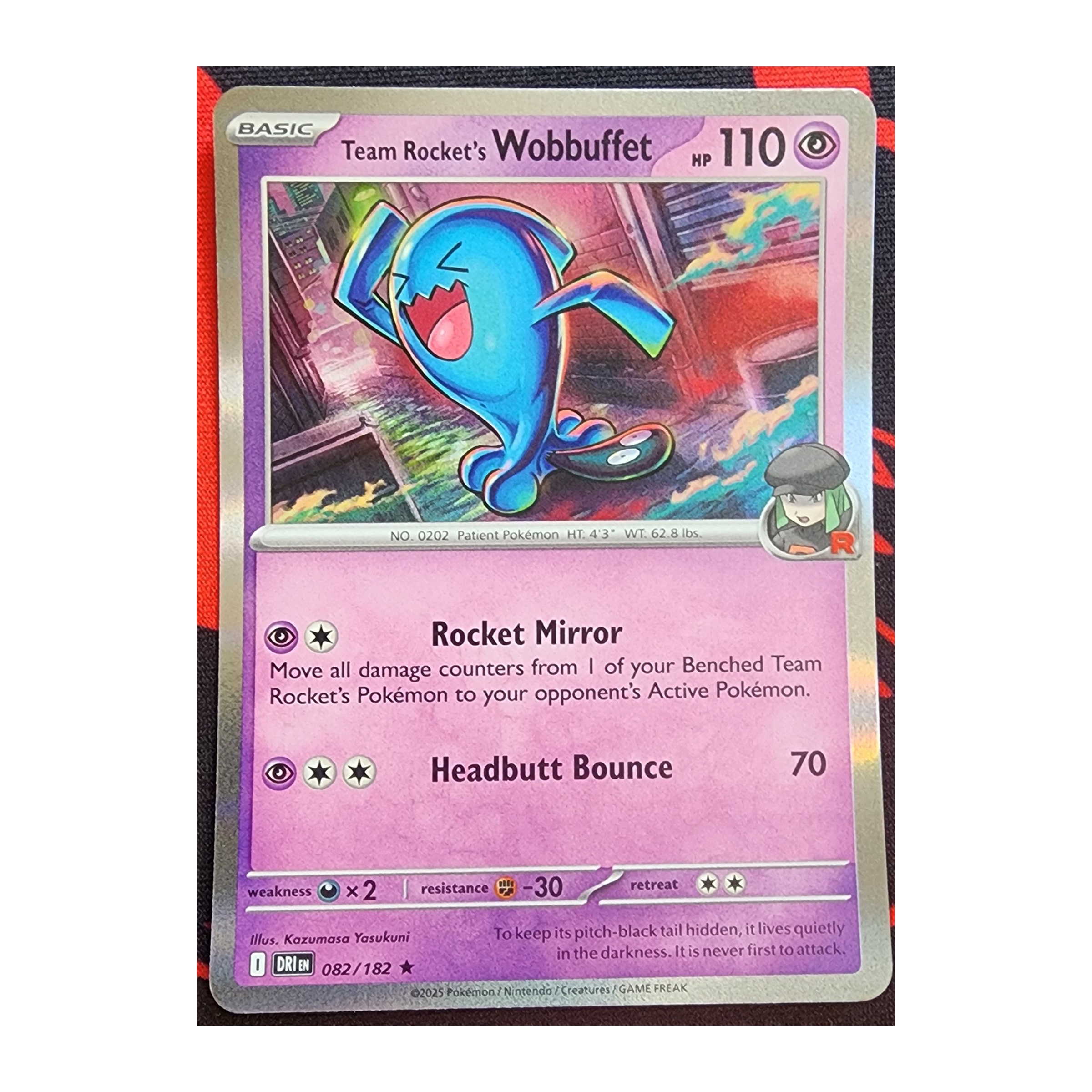 Team Rocket's Wobbuffet Rare SV10: Destined Rivals 082/182 NM Holo
