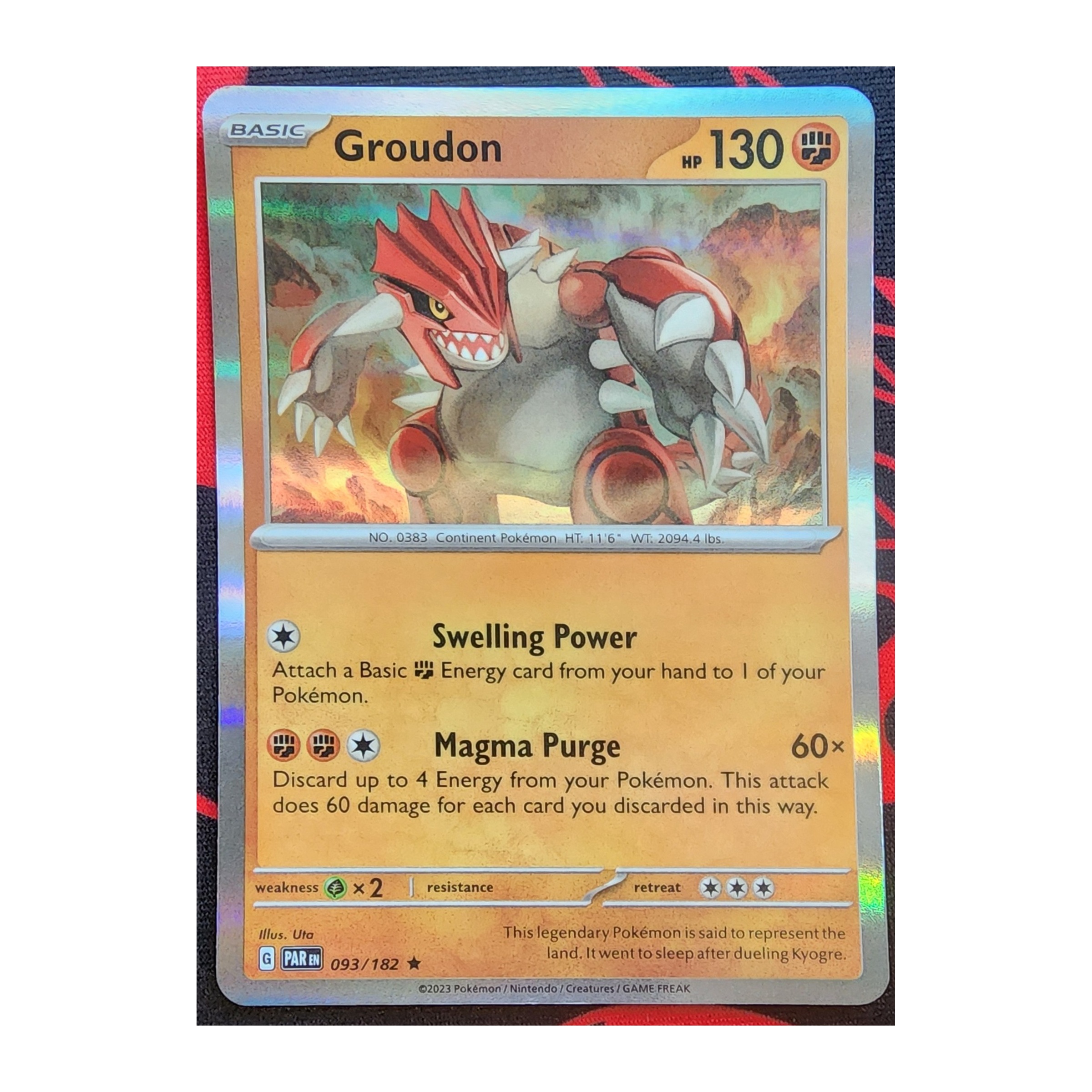 Groudon Rare SV04: Paradox Rift 093/182 NM Holo