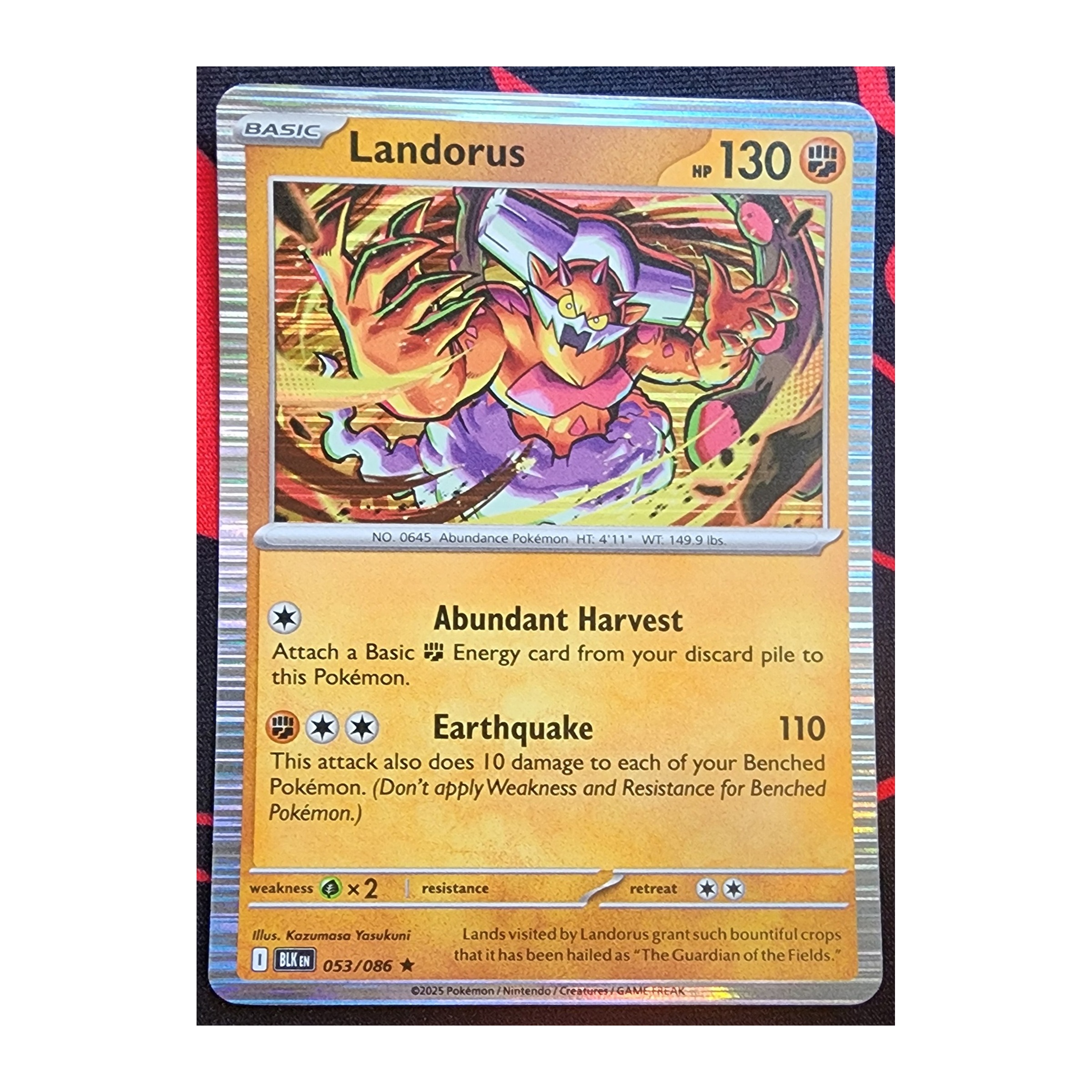 Landorus Rare SV10.5B: Black Bolt 053/086 NM Holo